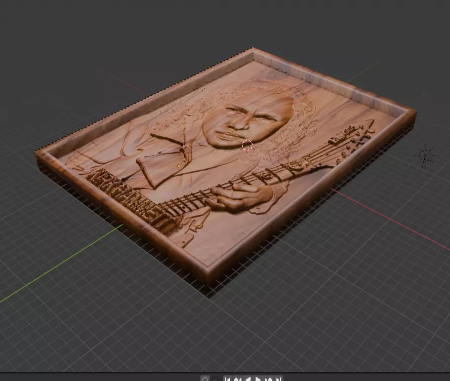 Kirk Hammett 3D CNC Relief STL Fan Art for Wood Carving 3D print model_2