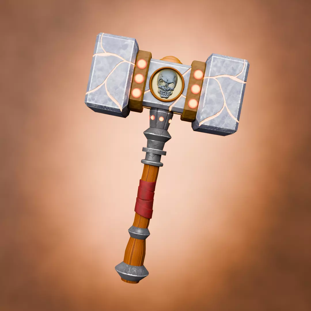 Hammer 3d model Low-poly 3D model_0