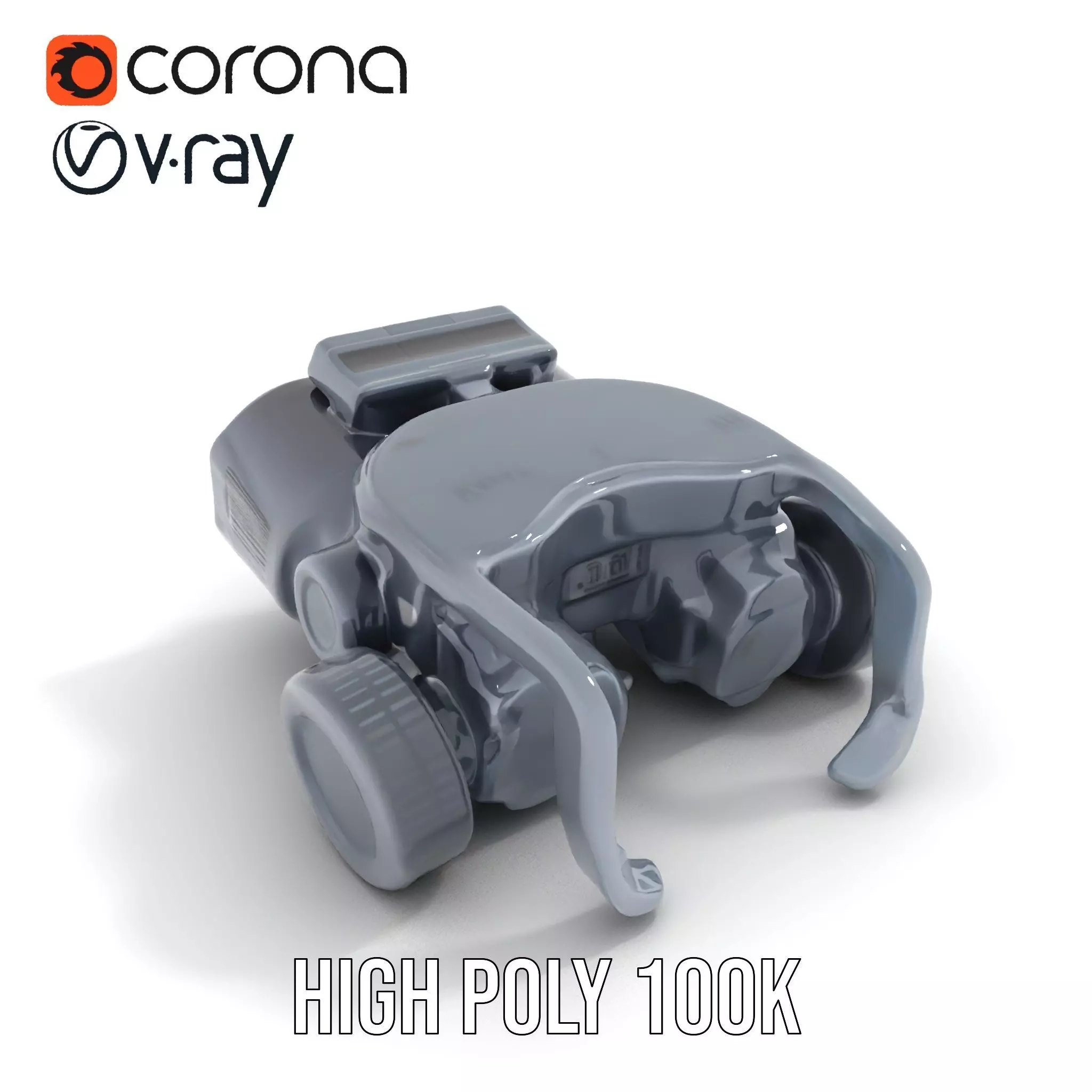 Tactical Binoculars Model Pack with Detailed Optics Low-poly 3D model_13