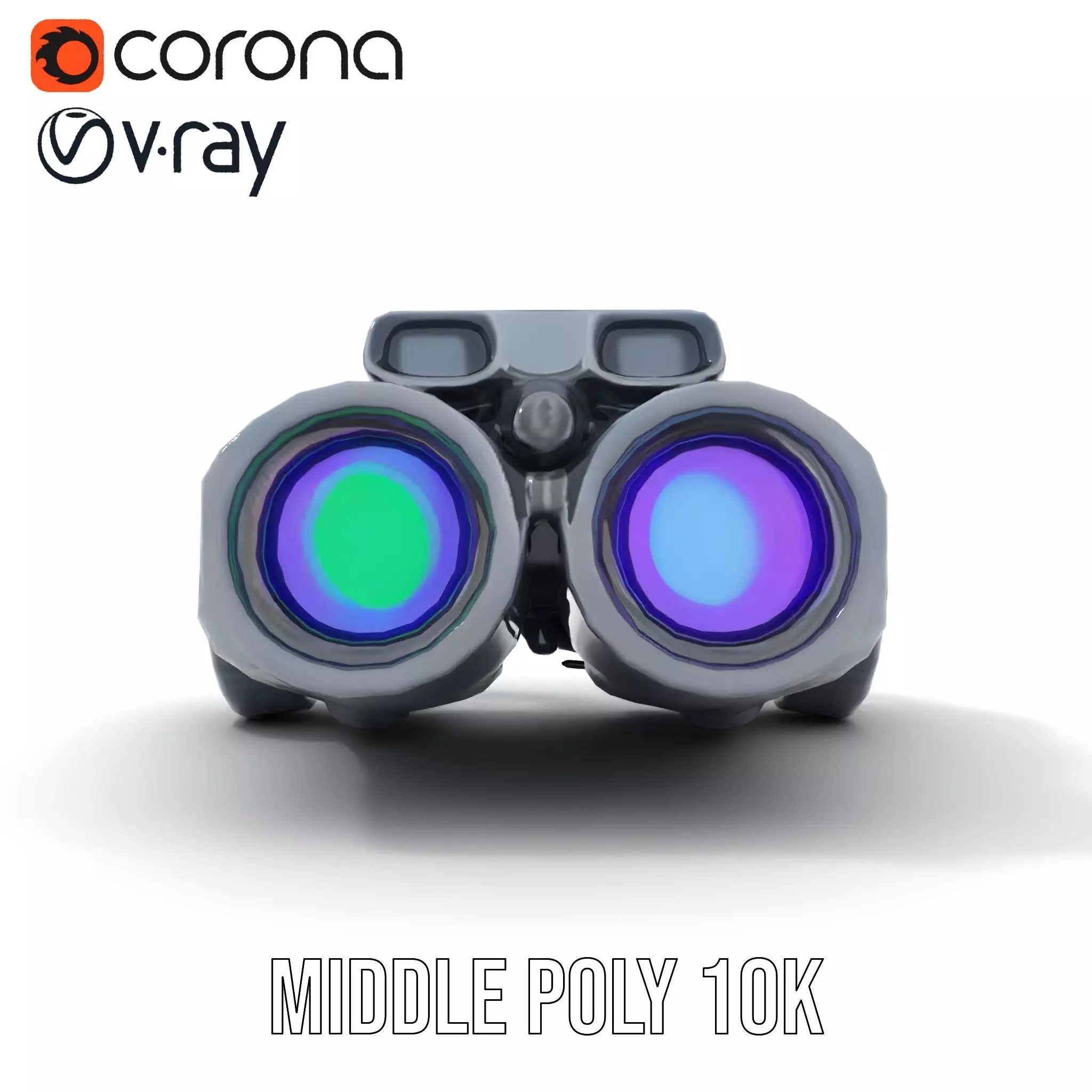 Tactical Binoculars Model Pack with Detailed Optics Low-poly 3D model_18