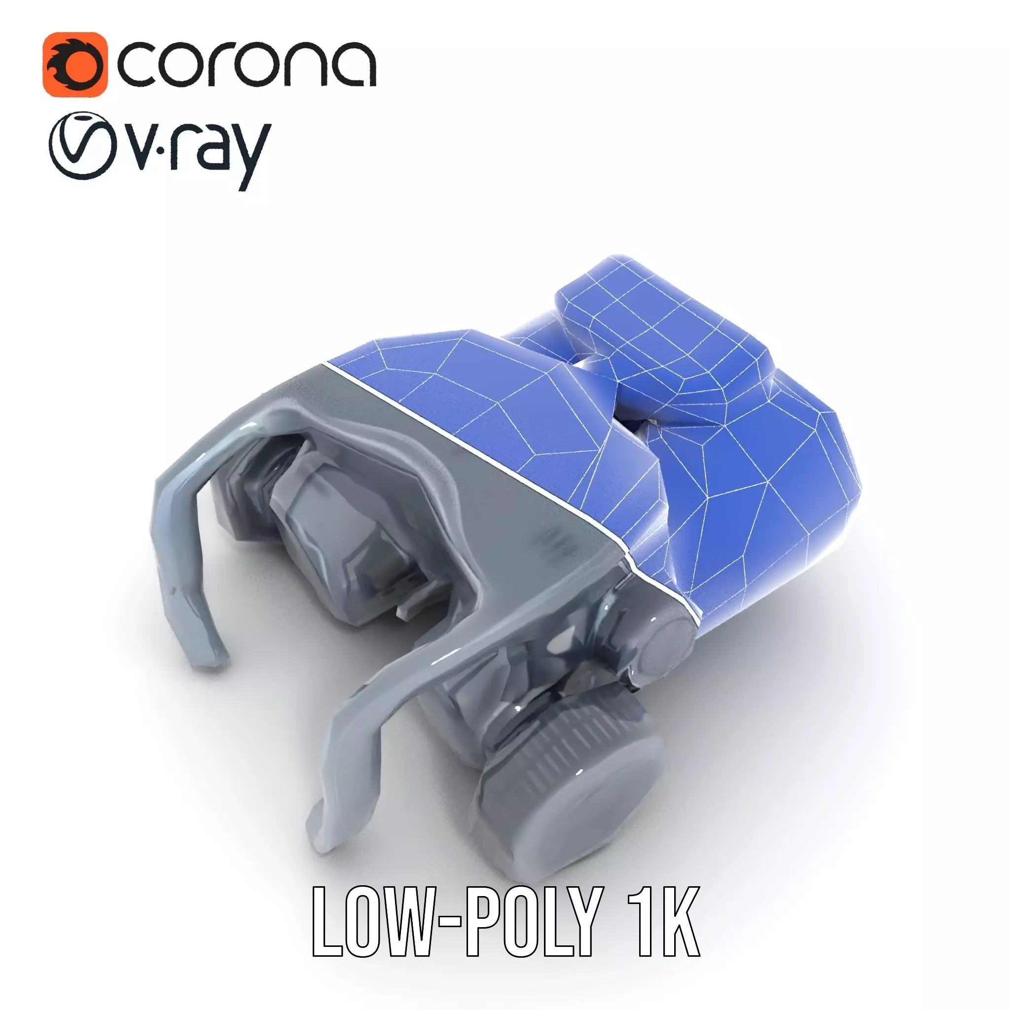 Tactical Binoculars Model Pack with Detailed Optics Low-poly 3D model_17