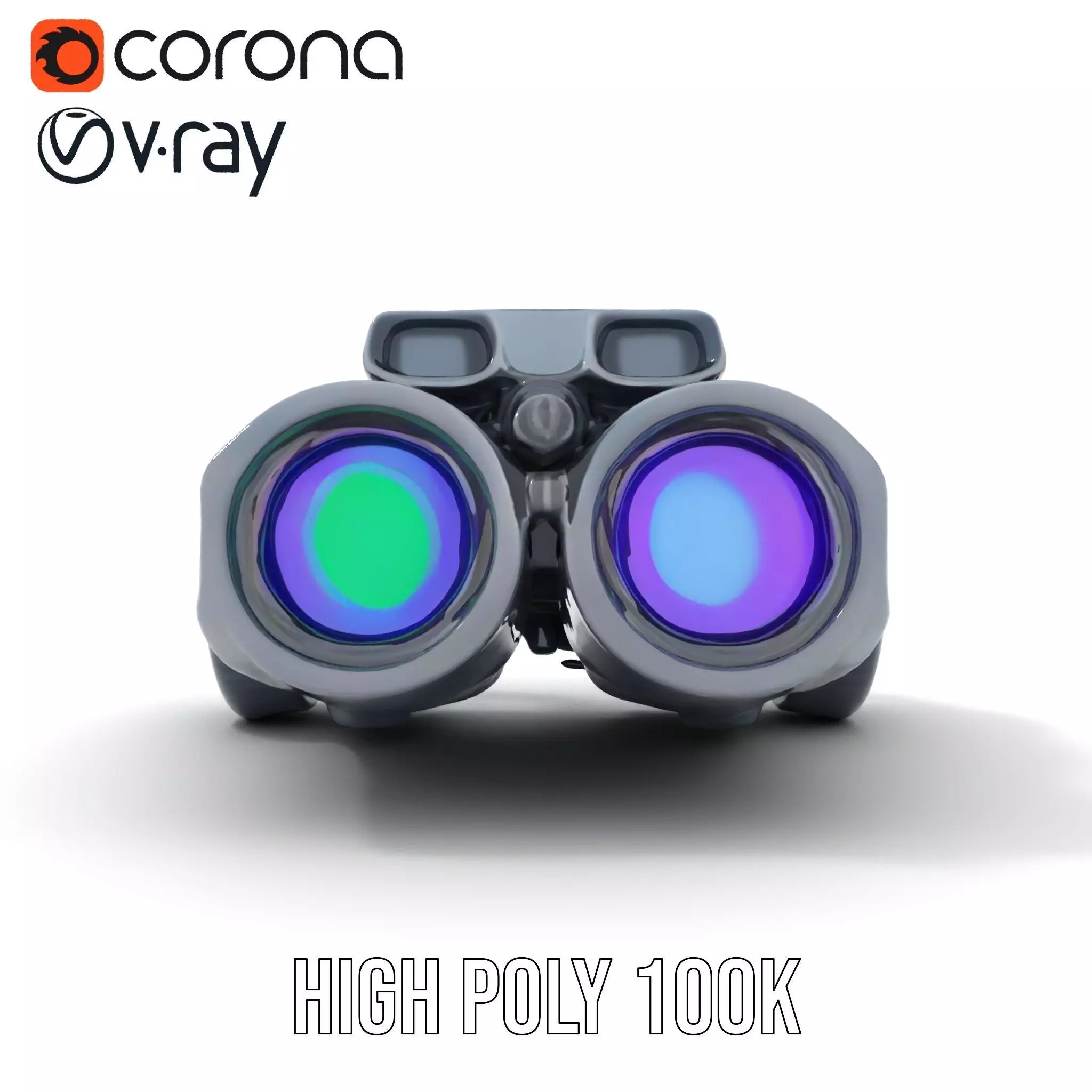 Tactical Binoculars Model Pack with Detailed Optics Low-poly 3D model_28