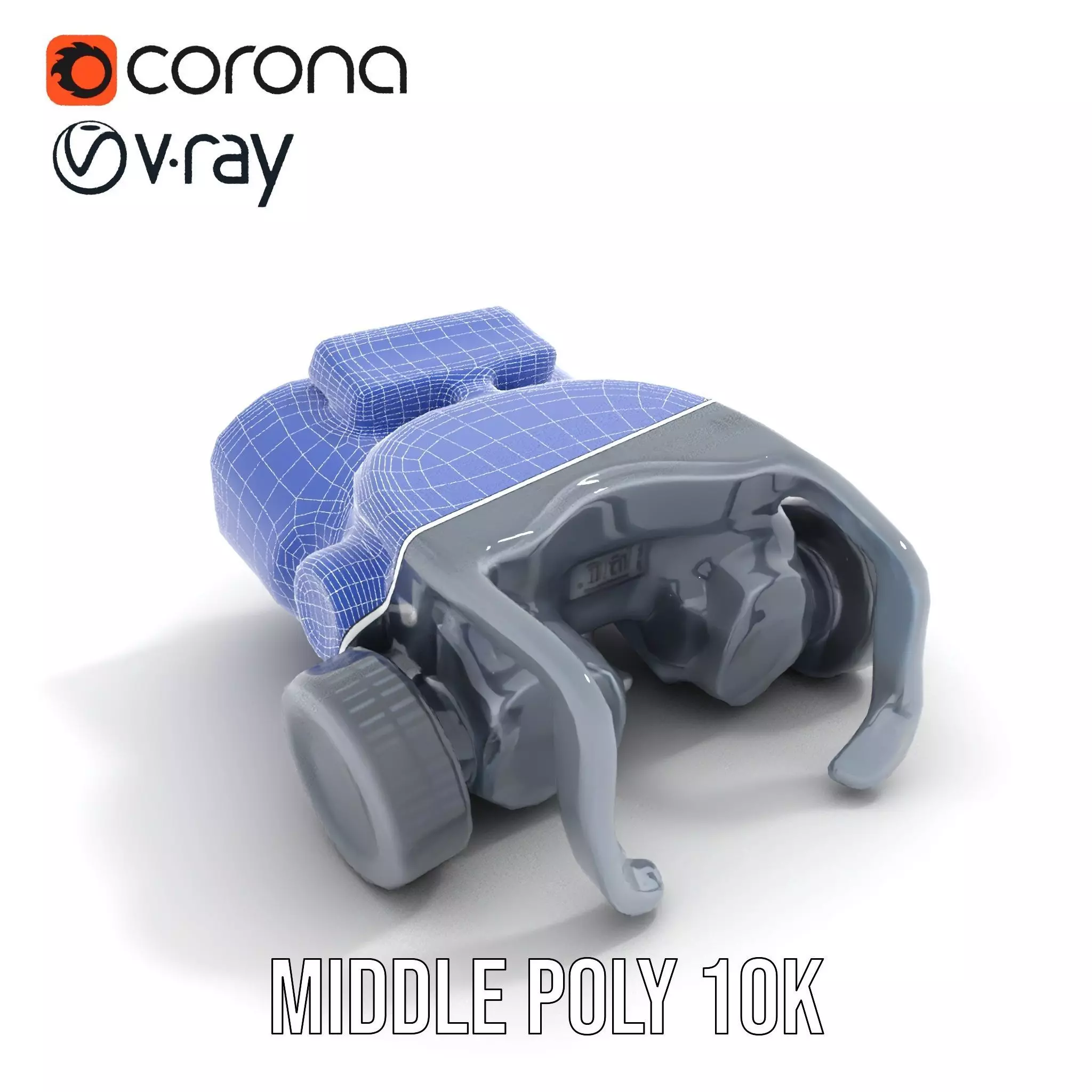 Tactical Binoculars Model Pack with Detailed Optics Low-poly 3D model_16