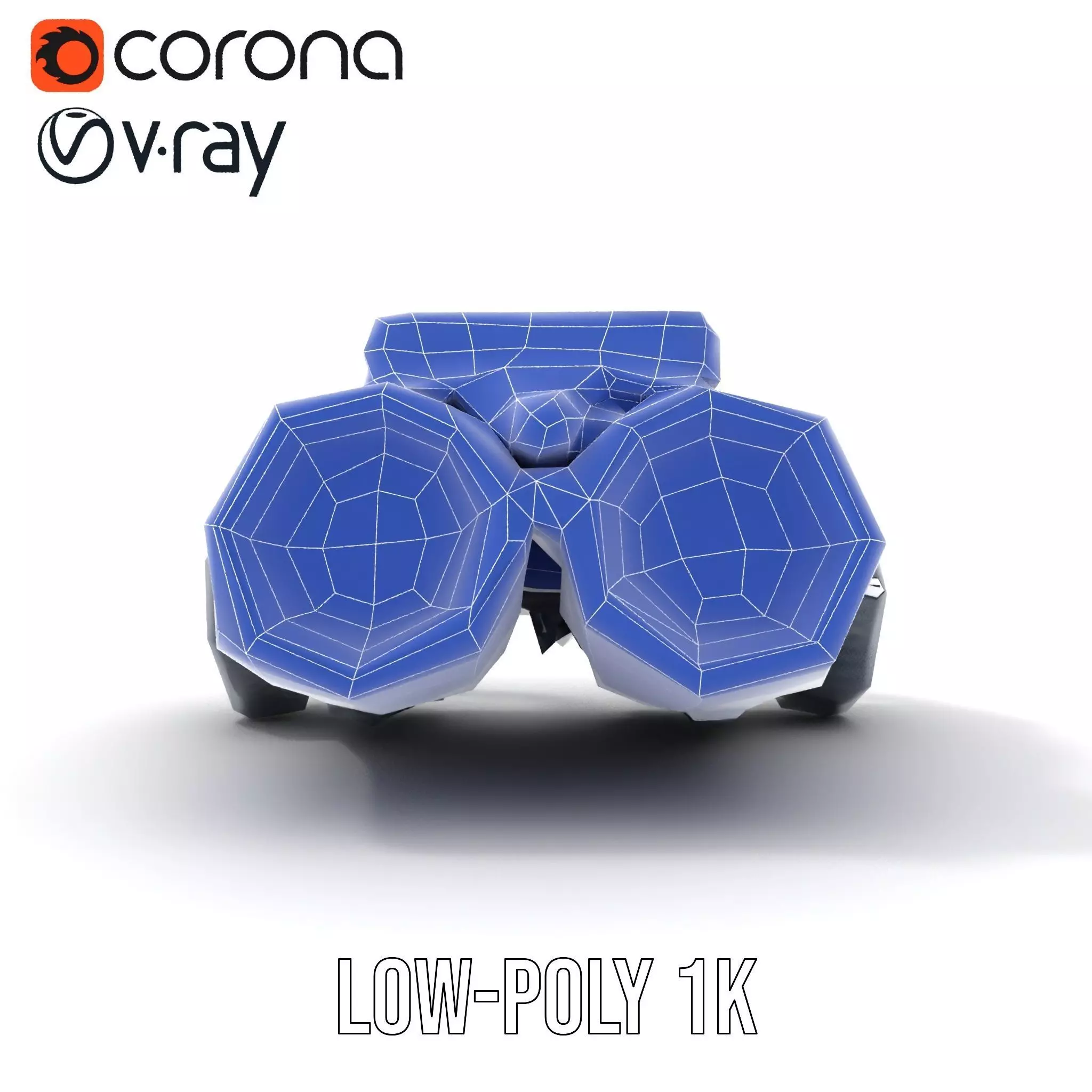 Tactical Binoculars Model Pack with Detailed Optics Low-poly 3D model_27