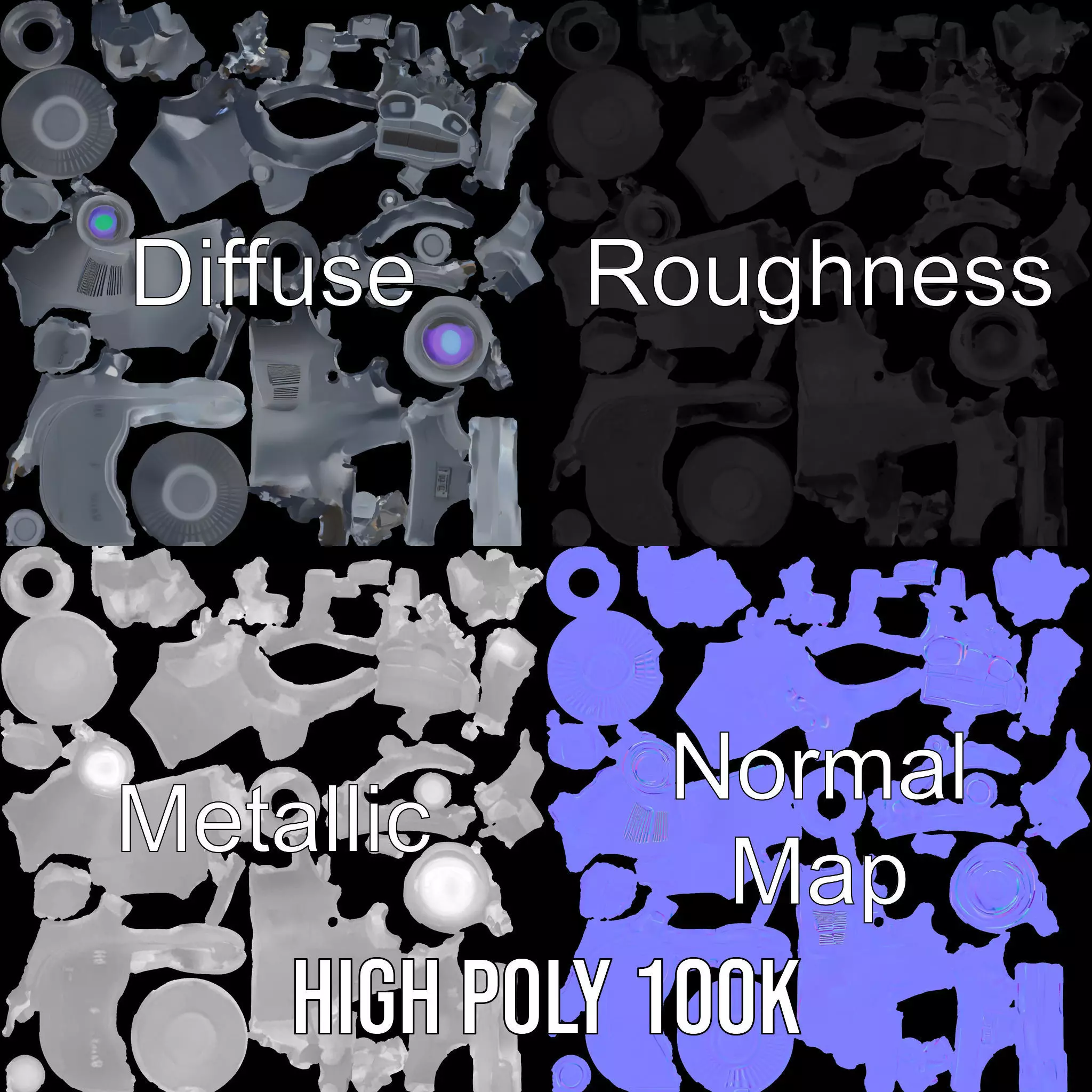 Tactical Binoculars Model Pack with Detailed Optics Low-poly 3D model_3