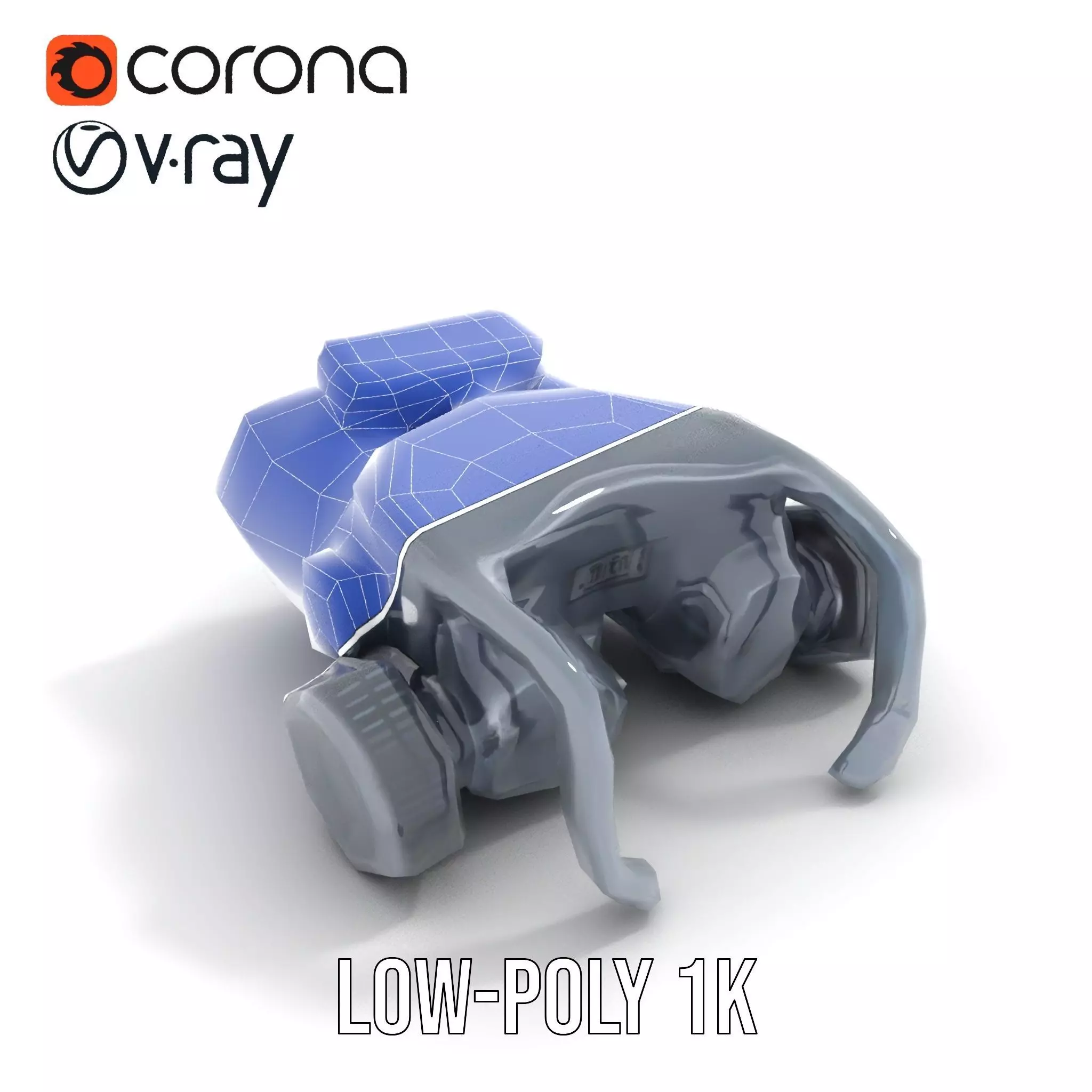 Tactical Binoculars Model Pack with Detailed Optics Low-poly 3D model_9