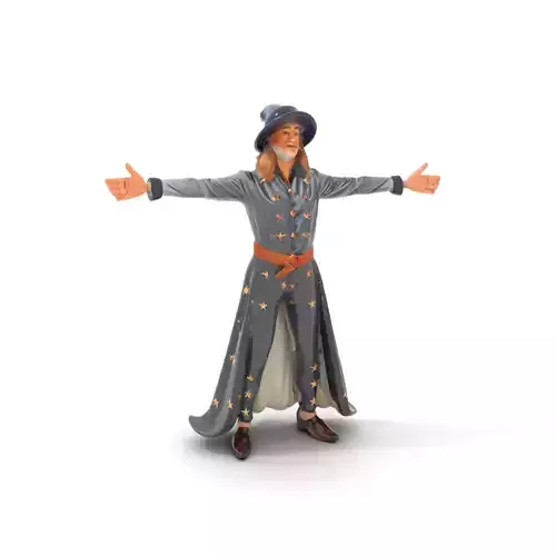 Wizard Character Outfit with Star Pattern Model Pack Low-poly 3D model