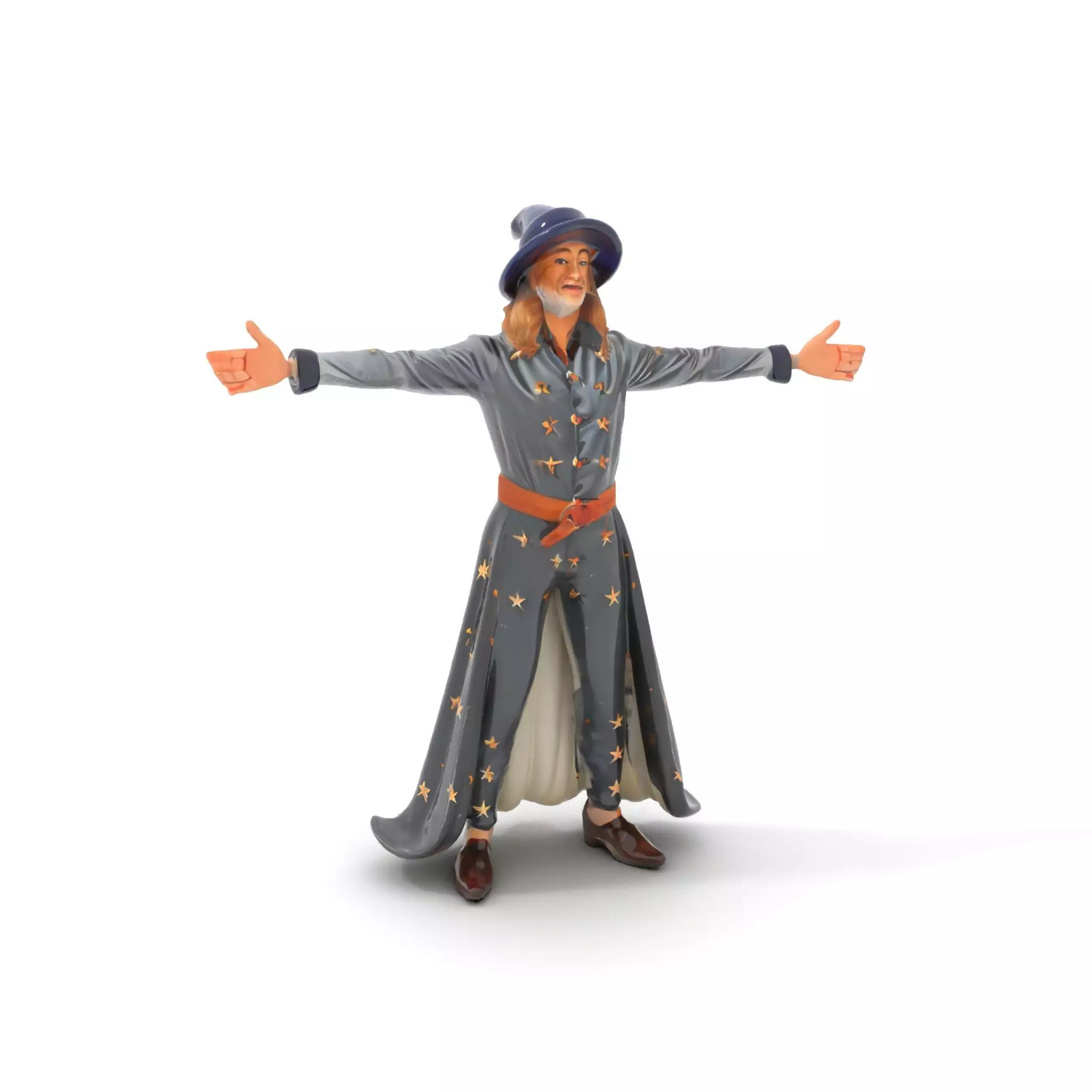Wizard Character Outfit with Star Pattern Model Pack Low-poly 3D model_0