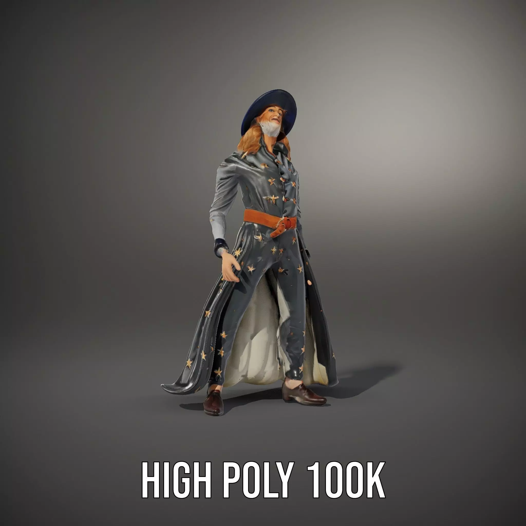 Wizard Character Outfit with Star Pattern Model Pack Low-poly 3D model_8