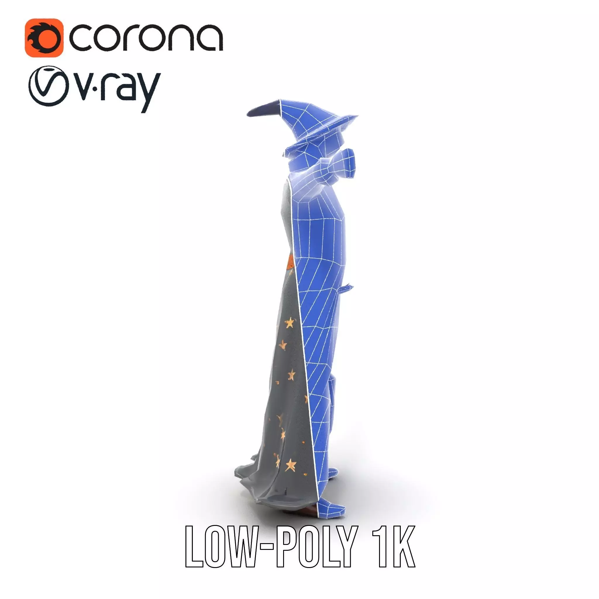 Wizard Character Outfit with Star Pattern Model Pack Low-poly 3D model_14