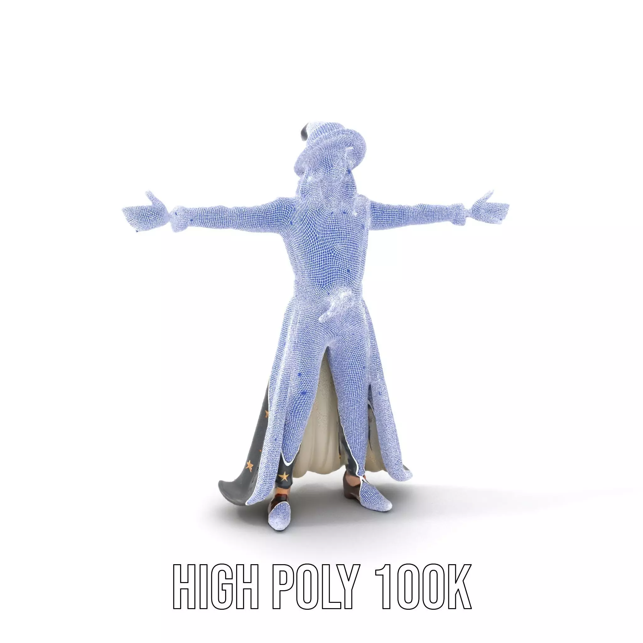 Wizard Character Outfit with Star Pattern Model Pack Low-poly 3D model_4