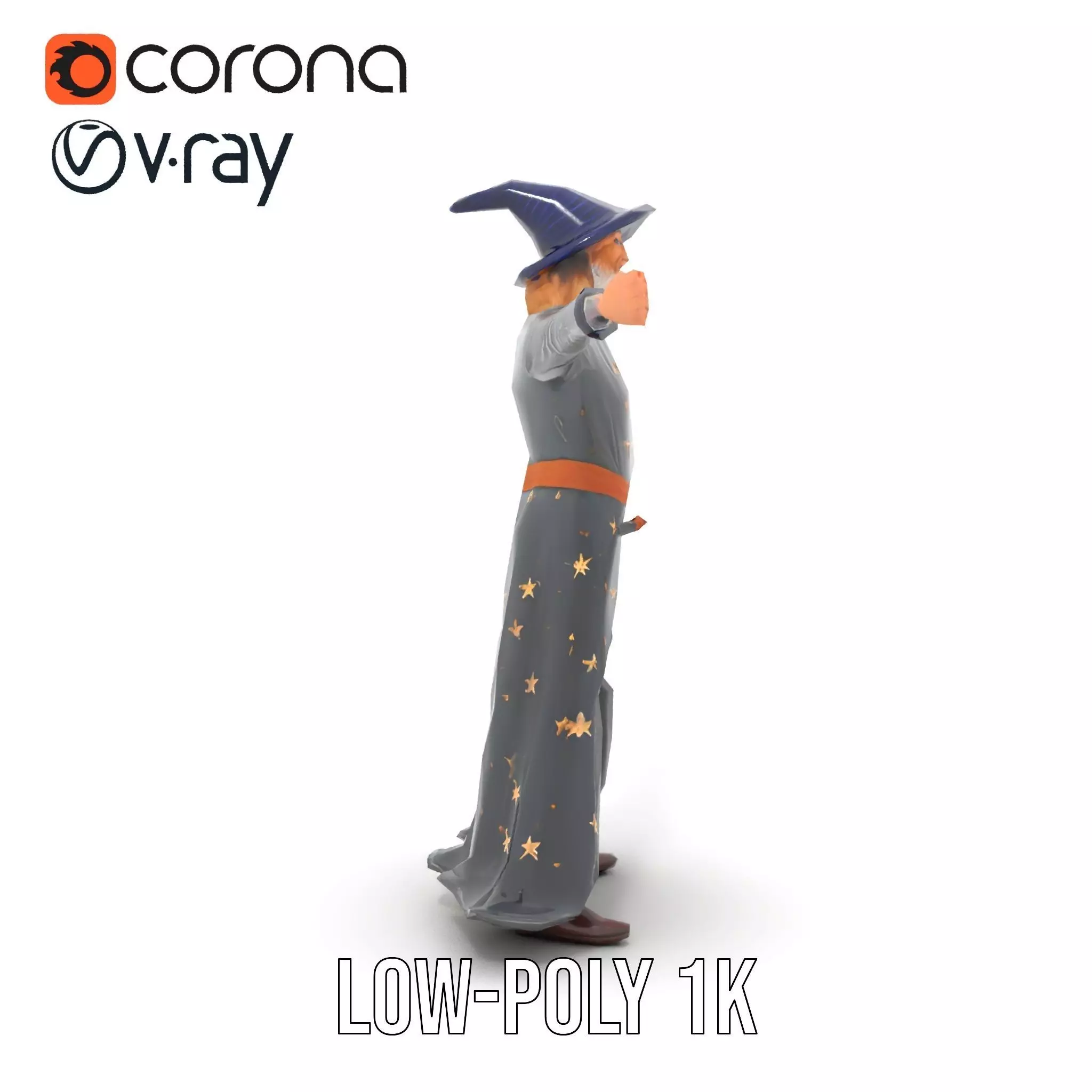 Wizard Character Outfit with Star Pattern Model Pack Low-poly 3D model_25