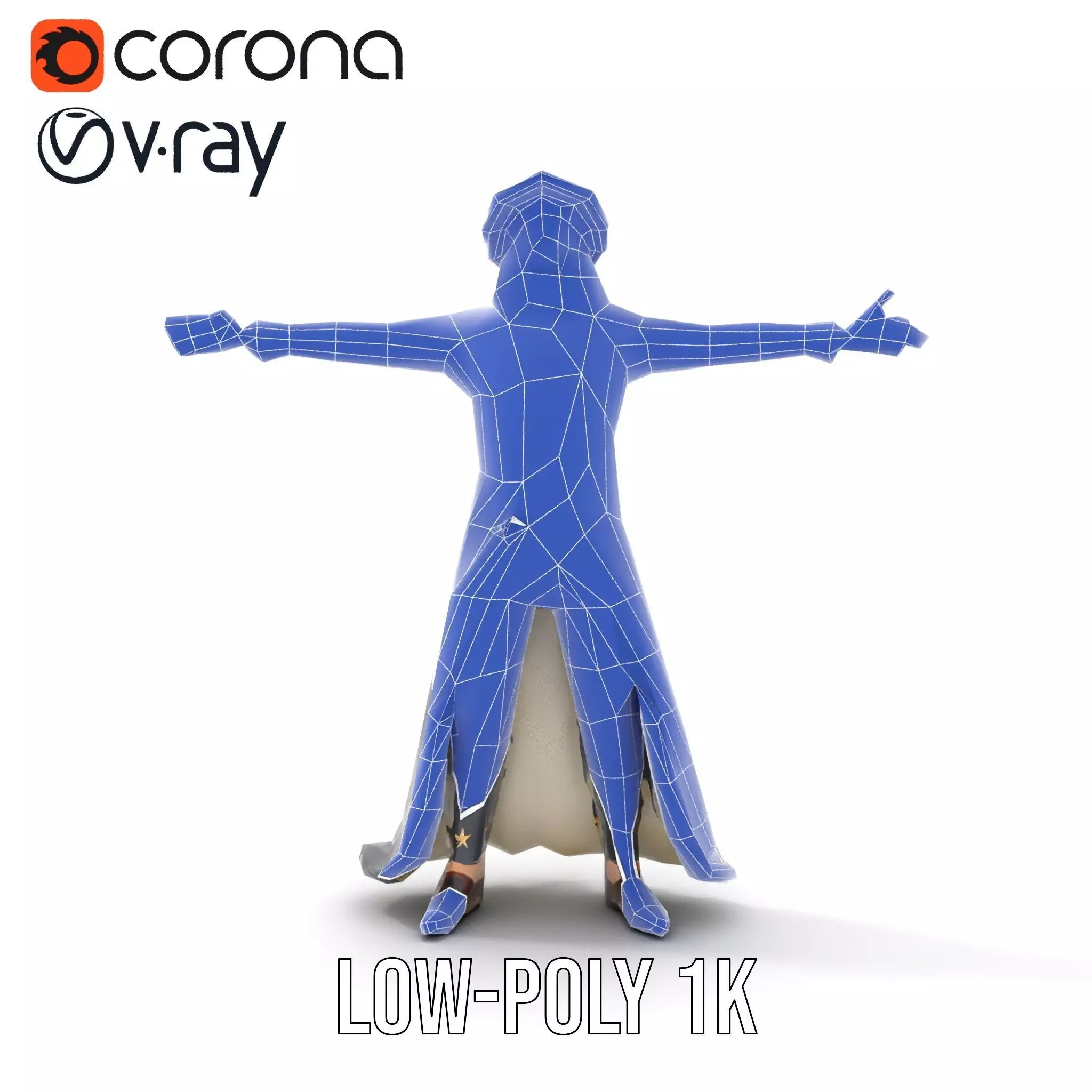 Wizard Character Outfit with Star Pattern Model Pack Low-poly 3D model_22