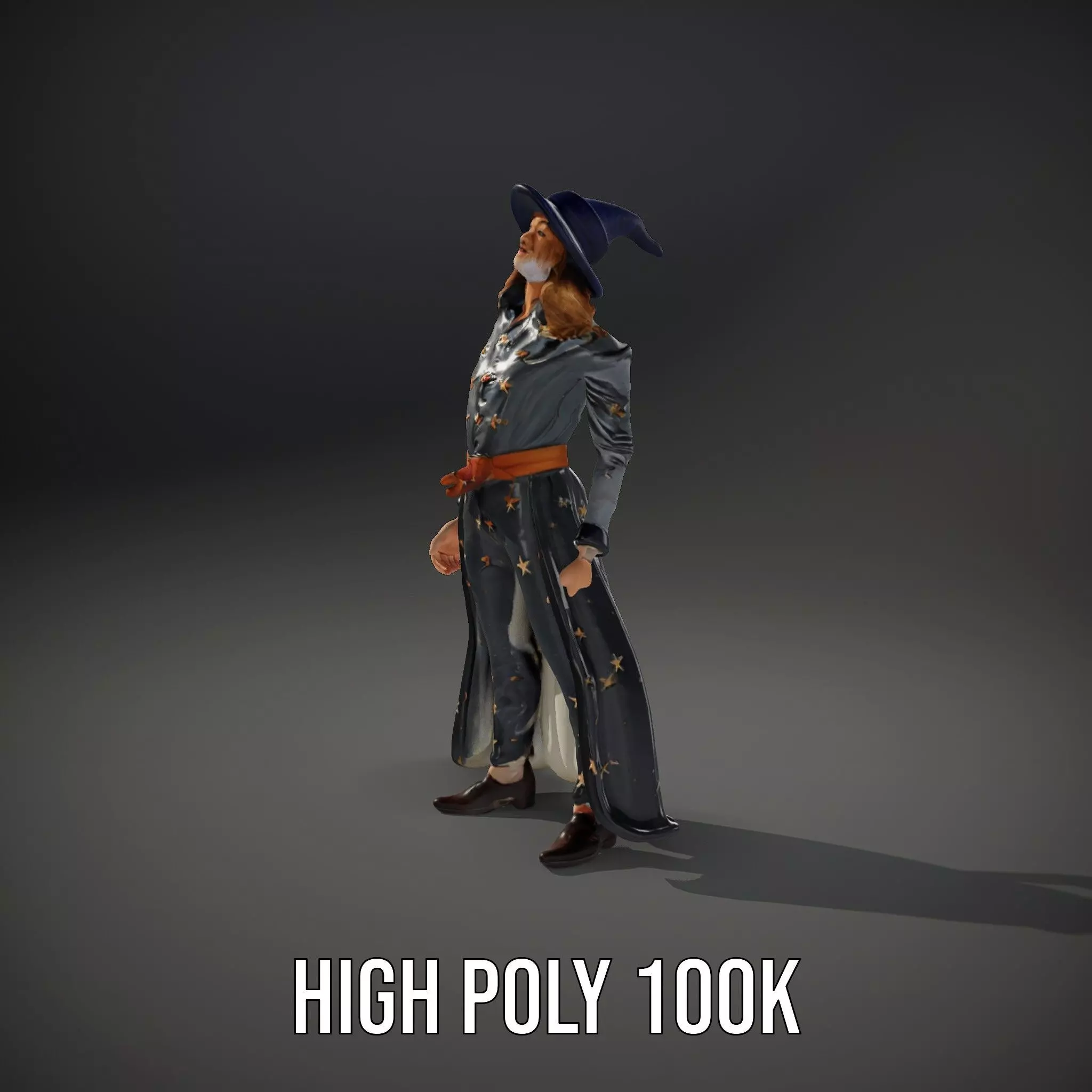 Wizard Character Outfit with Star Pattern Model Pack Low-poly 3D model_10