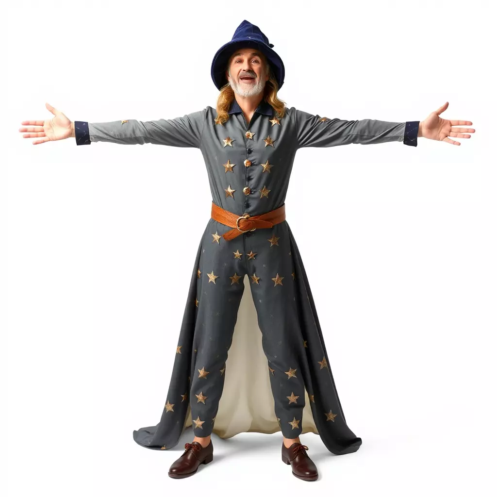 Wizard Character Outfit with Star Pattern Model Pack Low-poly 3D model_2