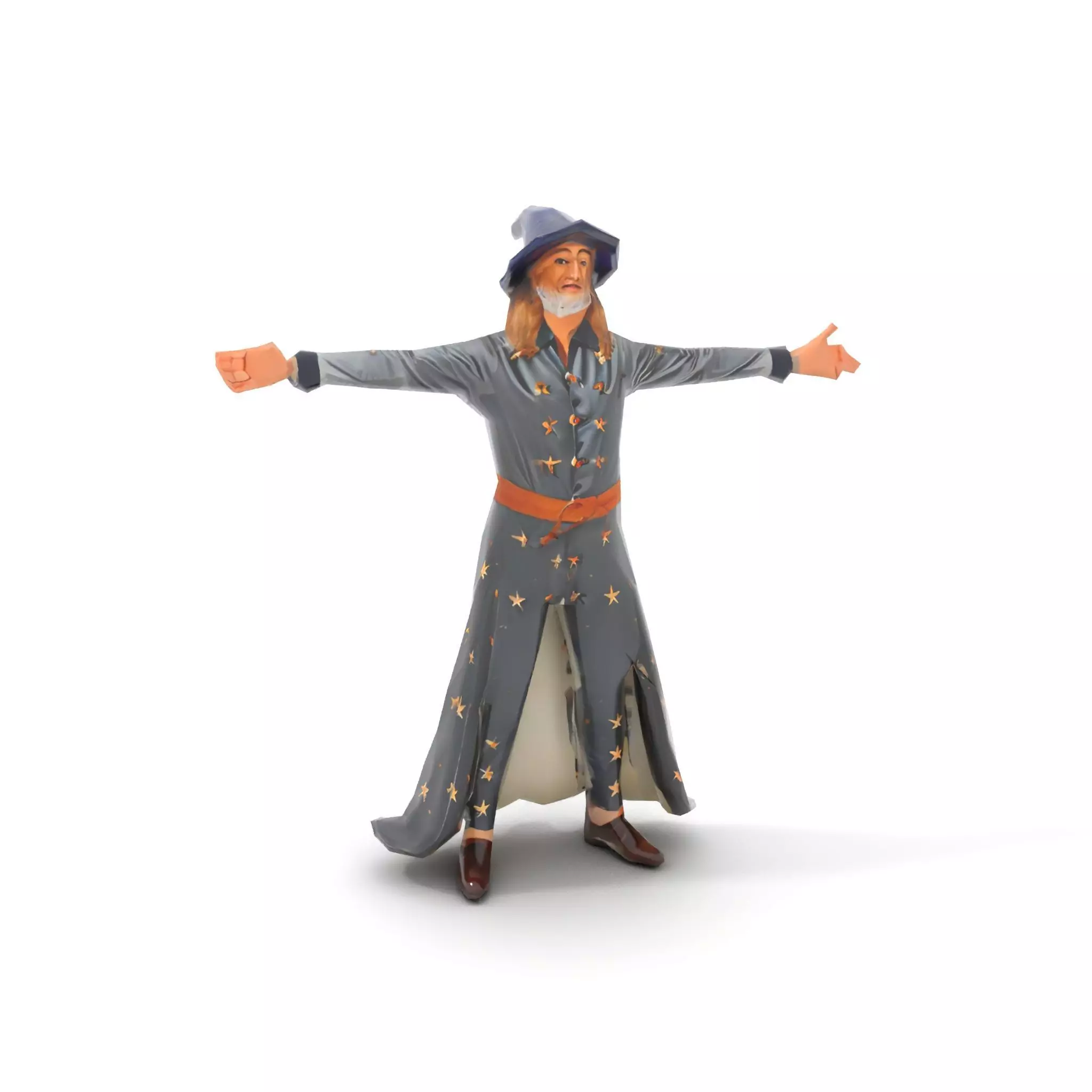 Wizard Character Outfit with Star Pattern Model Pack Low-poly 3D model_9