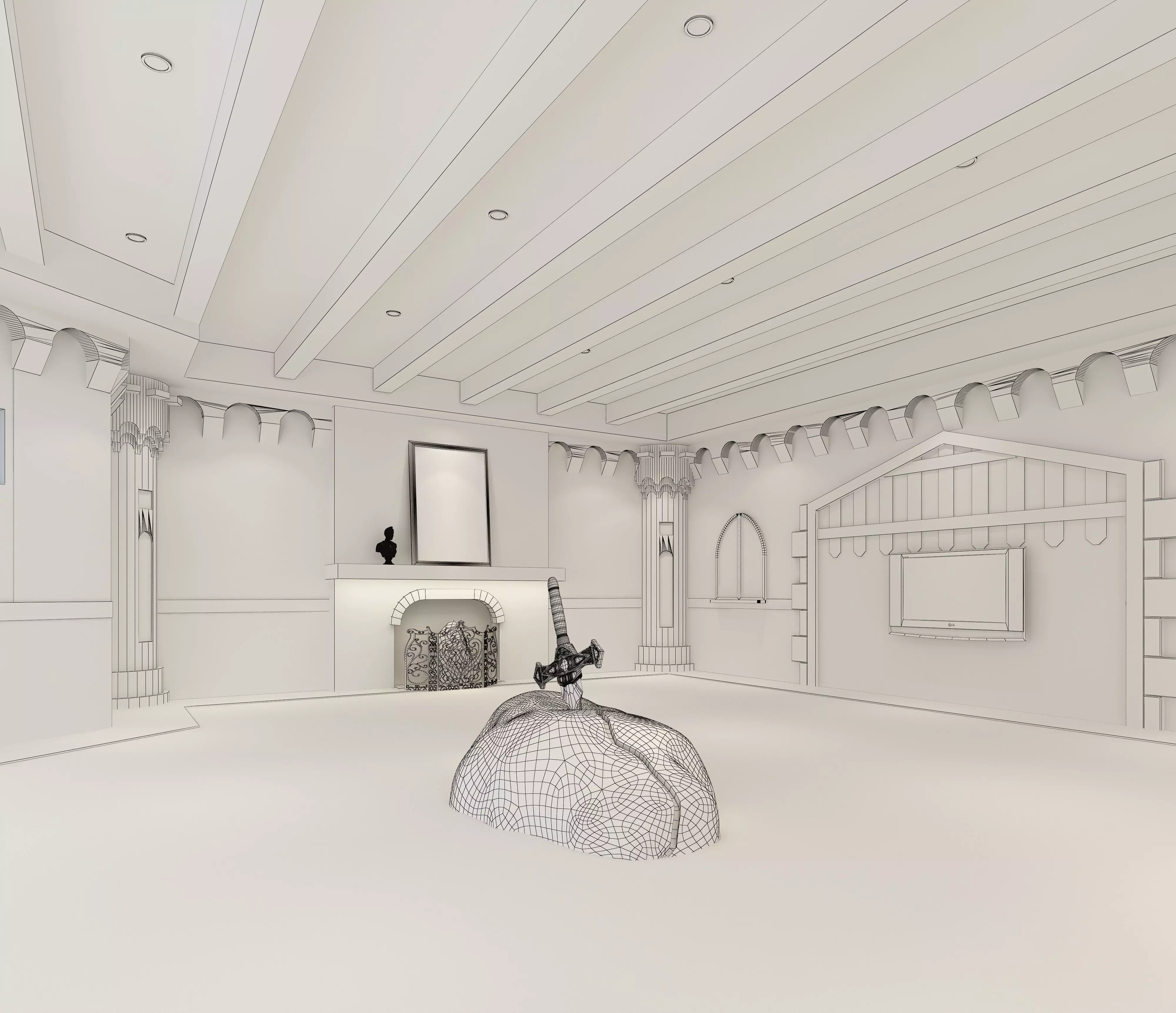 Sauna room 3D model_4