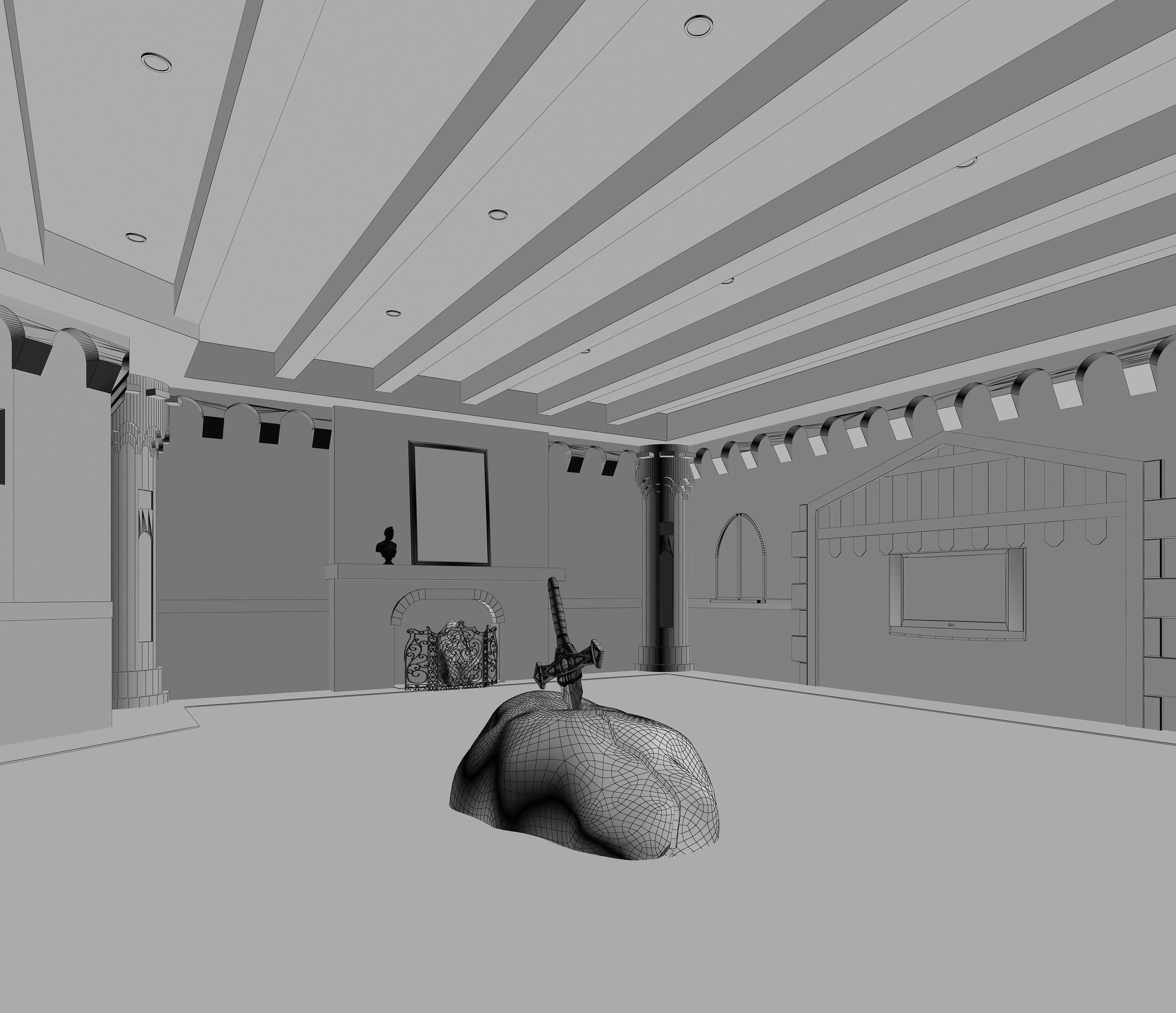 Sauna room 3D model_3