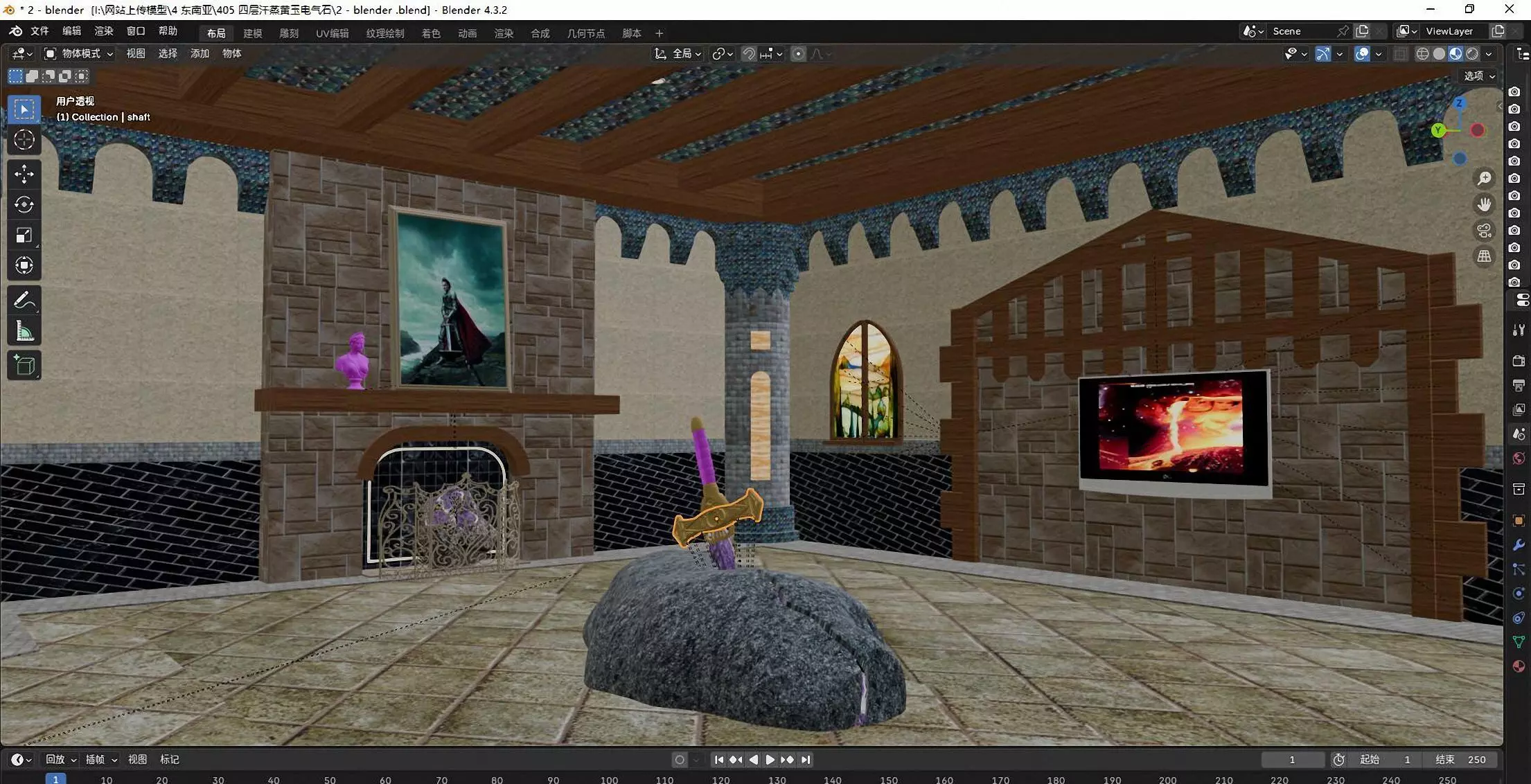 Sauna room 3D model_2