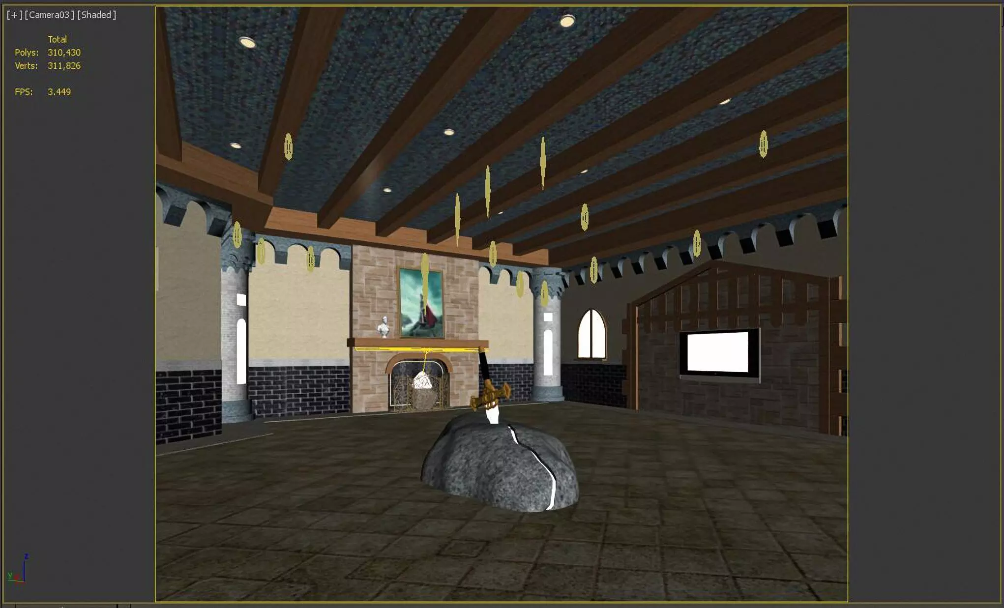 Sauna room 3D model_1