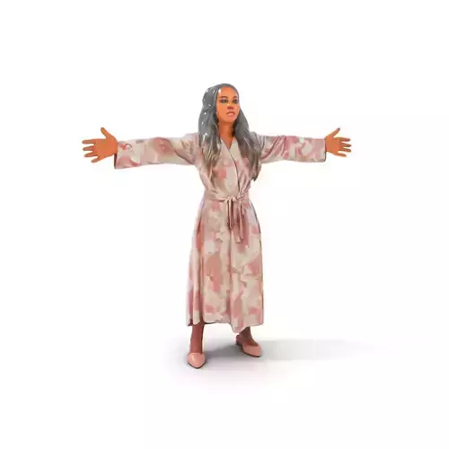 Silk Patterned Robe Model Pack Low-poly 3D model