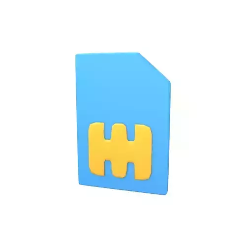 Sim Card Icon v1 002 Low-poly 3D model