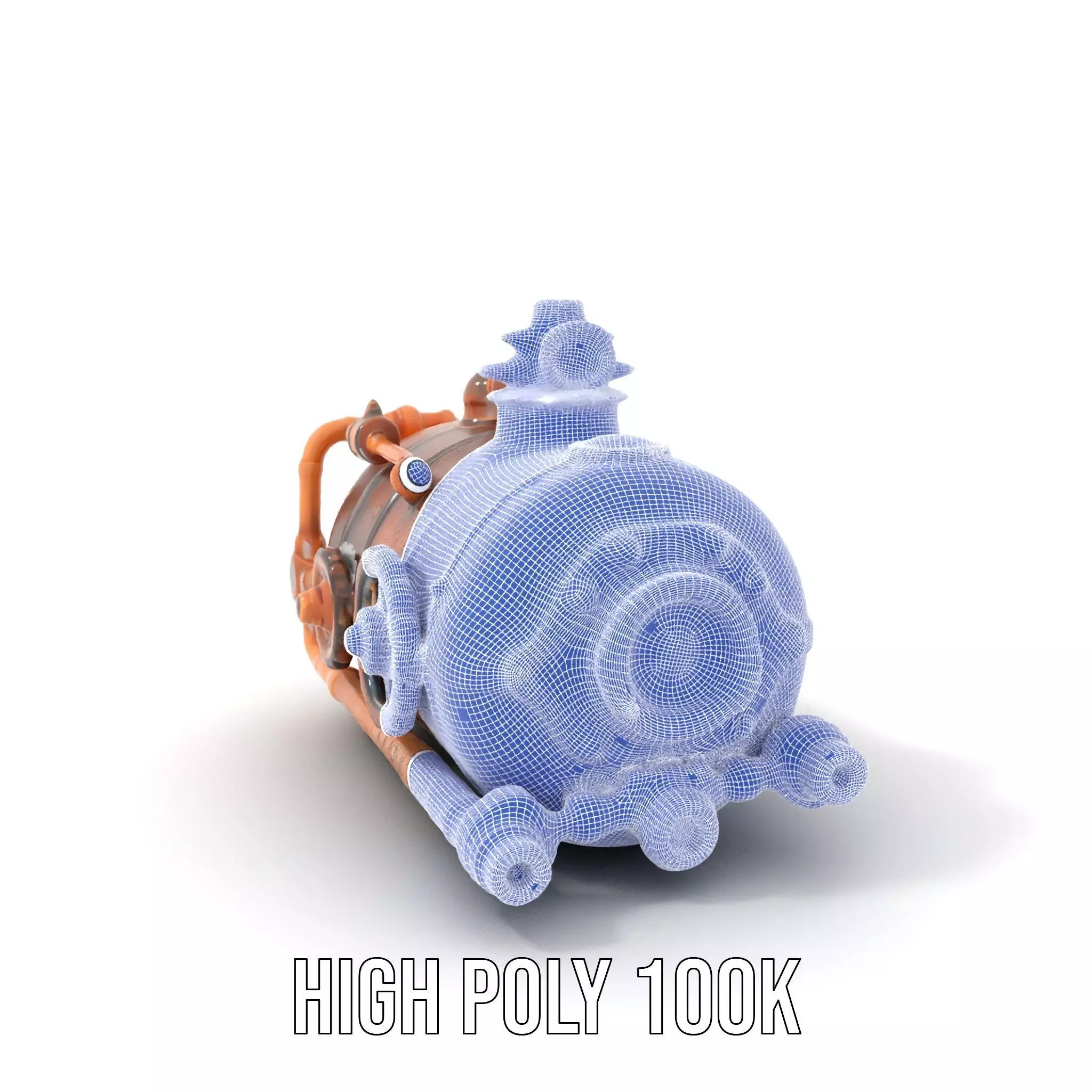 Steampunk Boiler Model Pack with Detailed Gauges and Pipes Low-poly 3D model_4