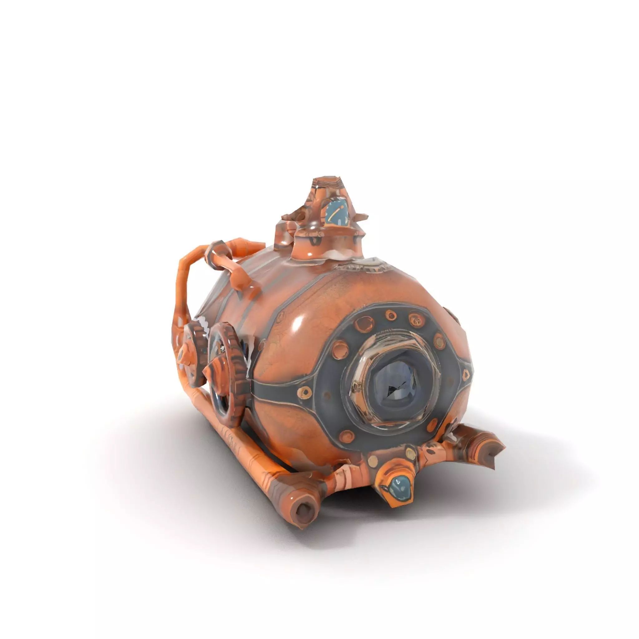 Steampunk Boiler Model Pack with Detailed Gauges and Pipes Low-poly 3D model_14