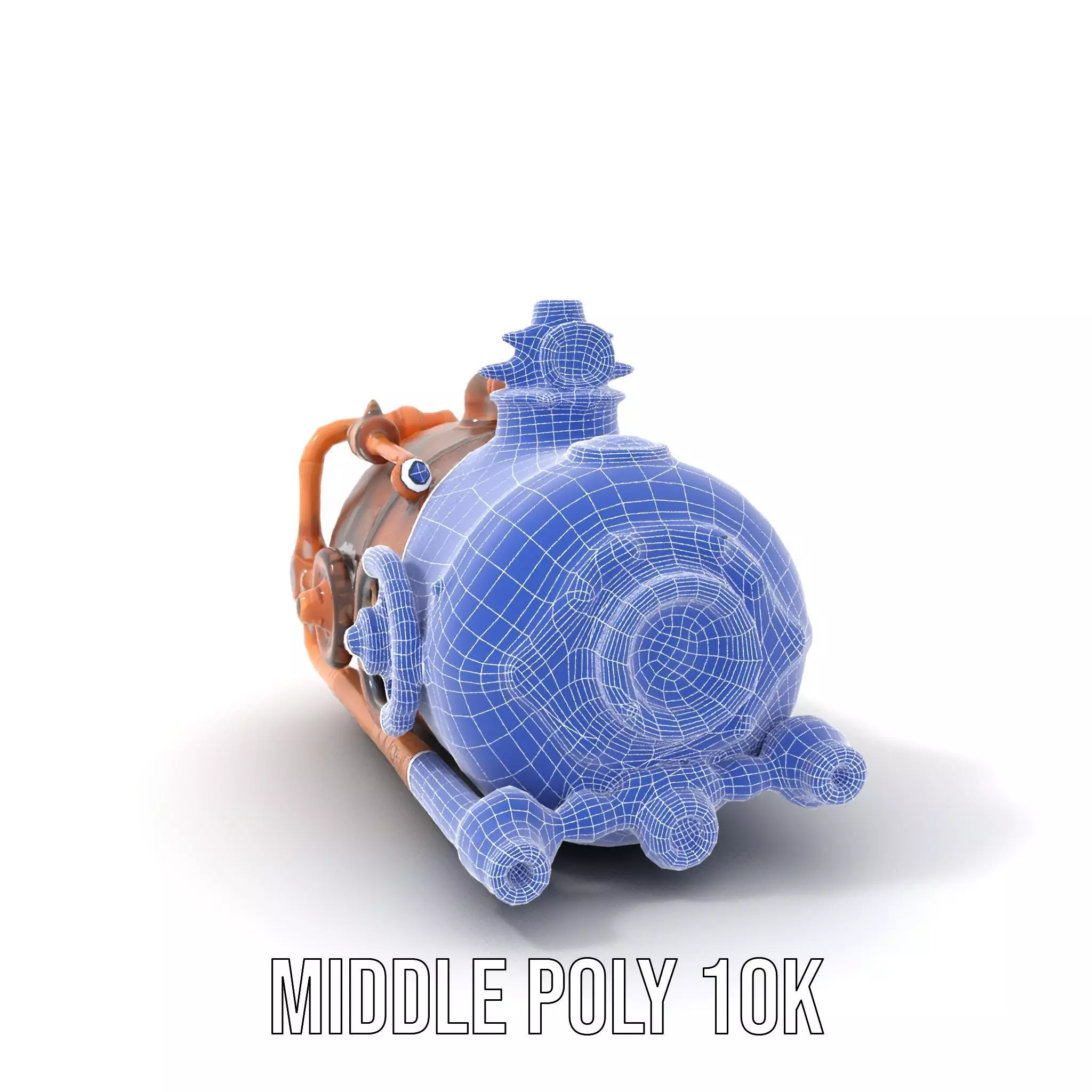 Steampunk Boiler Model Pack with Detailed Gauges and Pipes Low-poly 3D model_16