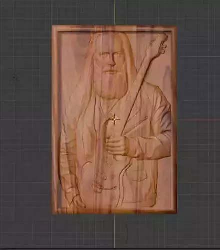 John Petrucci 3D CNC Relief STL Fan Art for Wood Carving