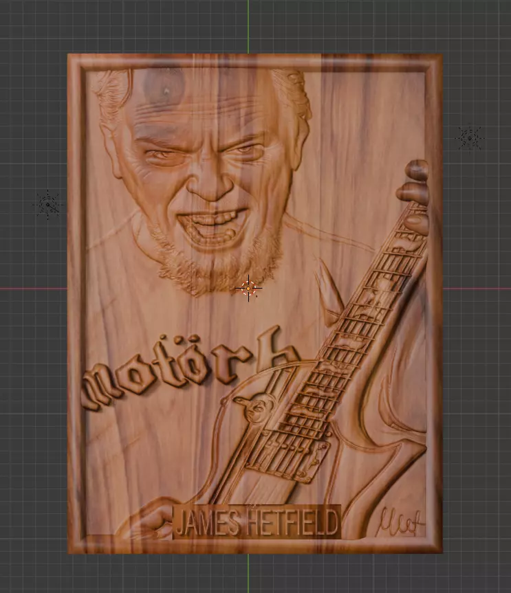 James Hetfield 3D CNC Relief STL Fan Art for Wood Carving 3D print model_0