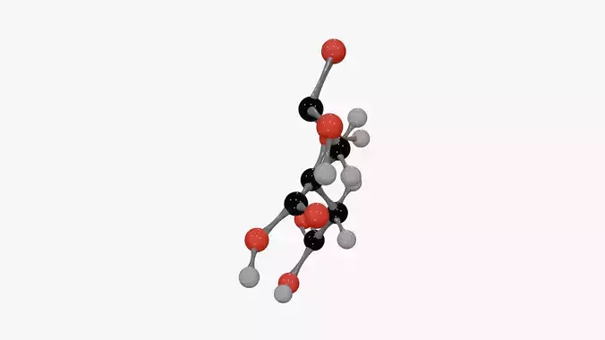 Citric Acid Molecule Low-poly 3D model 7