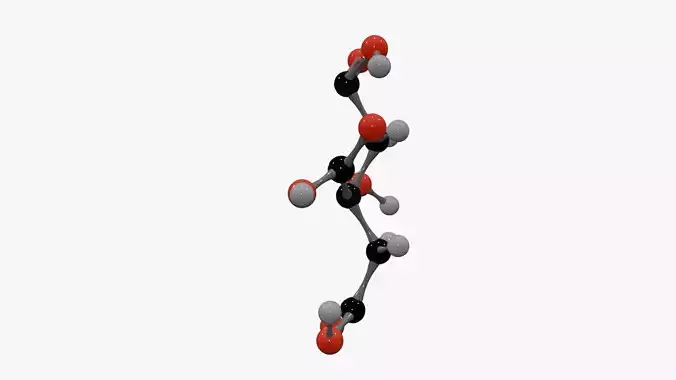 Citric Acid Molecule Low-poly 3D model 6