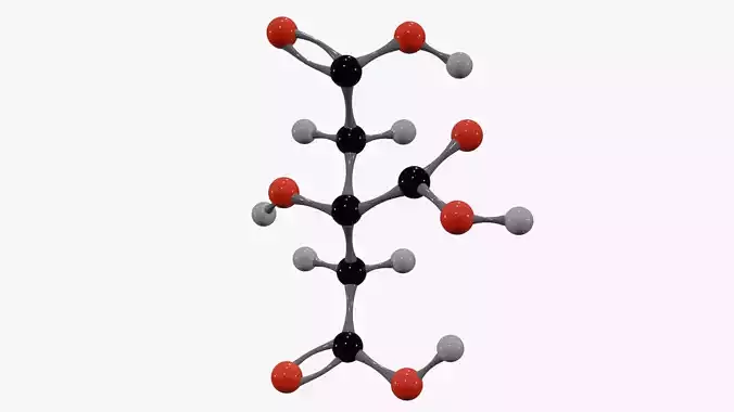 Citric Acid Molecule Low-poly 3D model 2