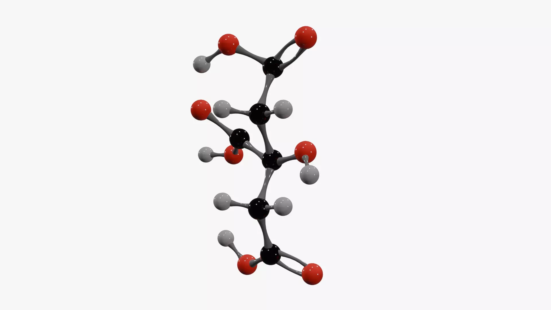 Citric Acid Molecule Low-poly 3D model_3