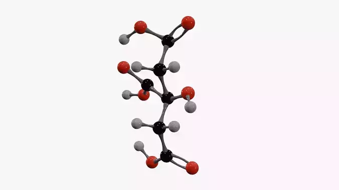Citric Acid Molecule Low-poly 3D model 4
