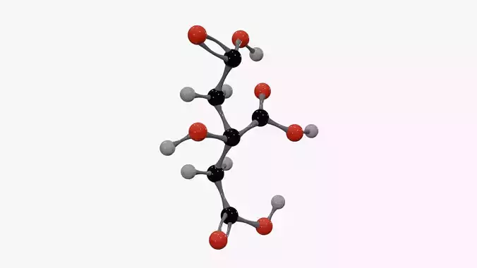 Citric Acid Molecule Low-poly 3D model 3