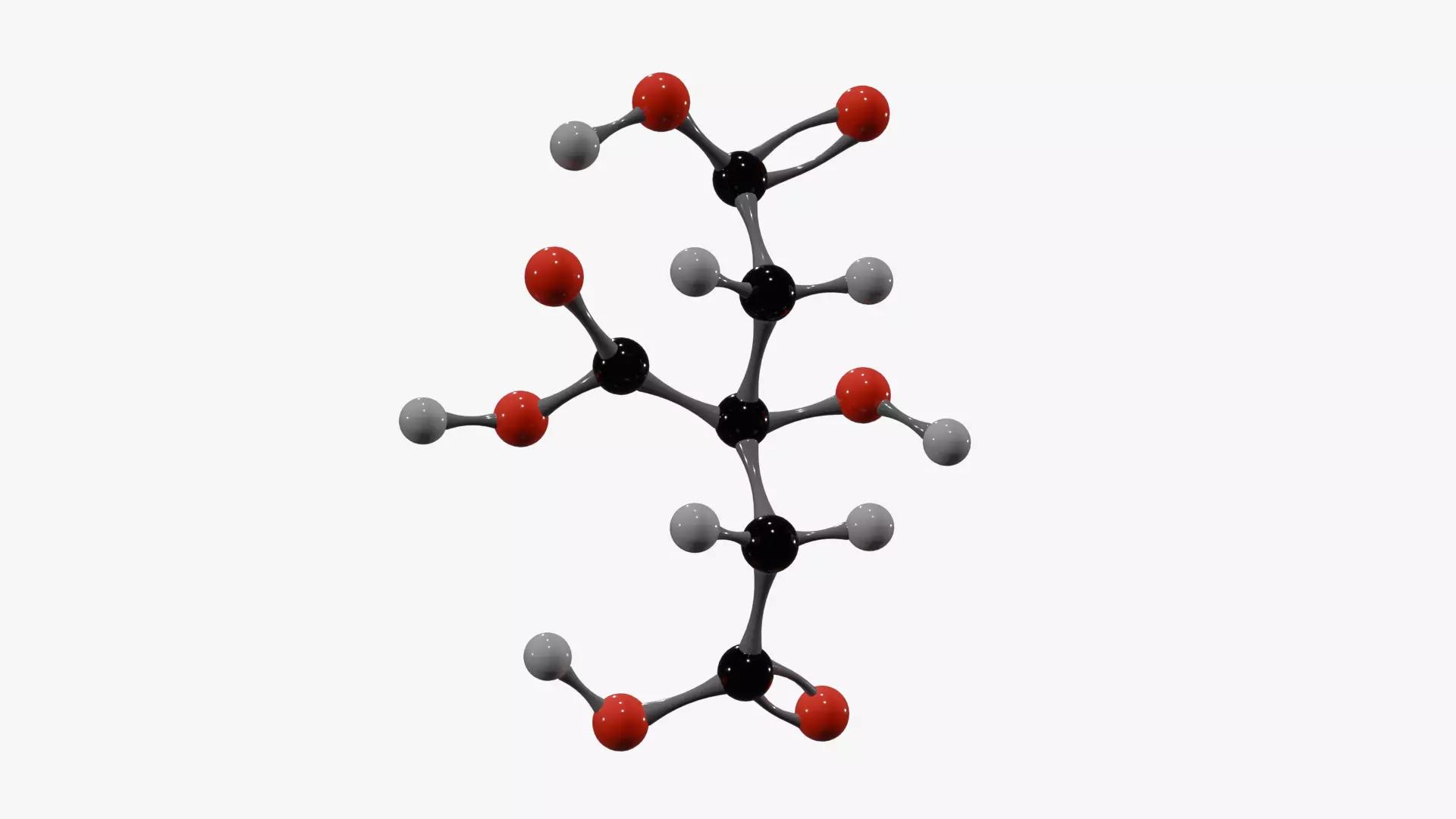 Citric Acid Molecule Low-poly 3D model_4