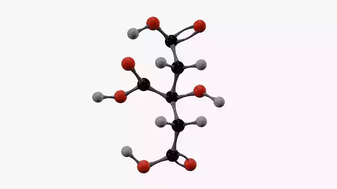 Citric Acid Molecule Low-poly 3D model 5