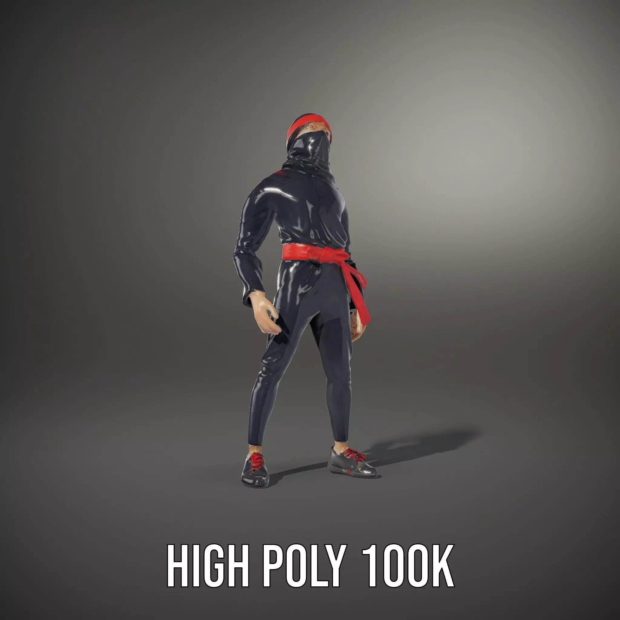 Stylized Ninja Model Pack with Red Accents Low-poly 3D model_17