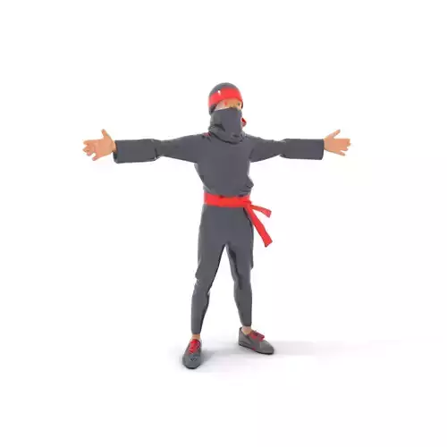 Stylized Ninja Model Pack with Red Accents Low-poly 3D model