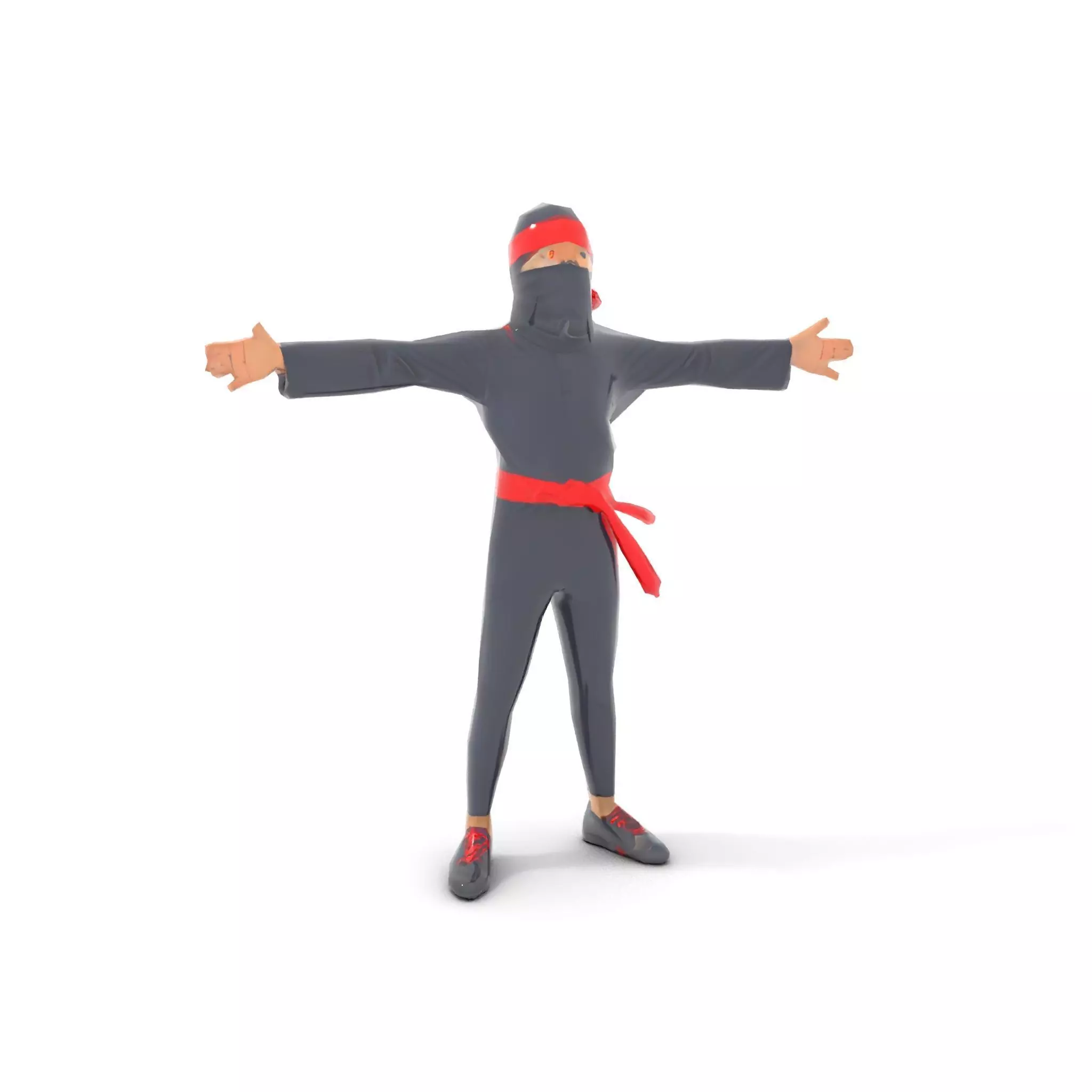 Stylized Ninja Model Pack with Red Accents Low-poly 3D model_19