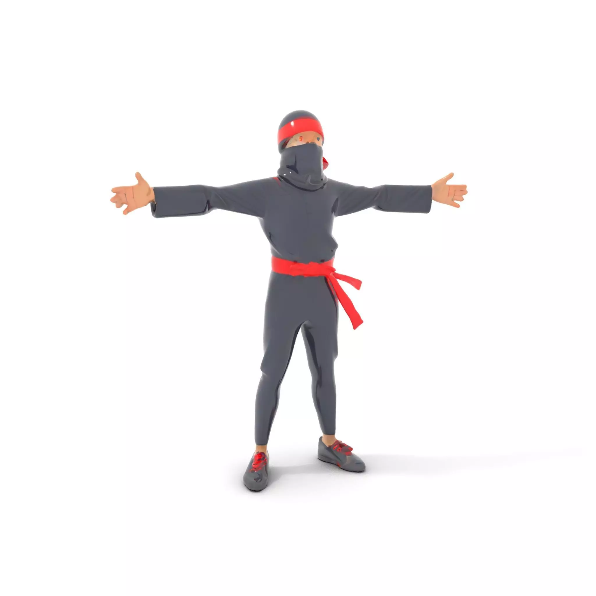 Stylized Ninja Model Pack with Red Accents Low-poly 3D model_12