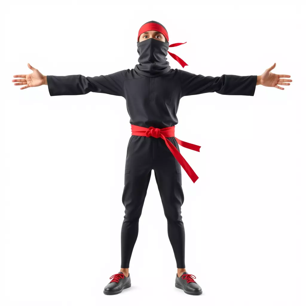 Stylized Ninja Model Pack with Red Accents Low-poly 3D model_2