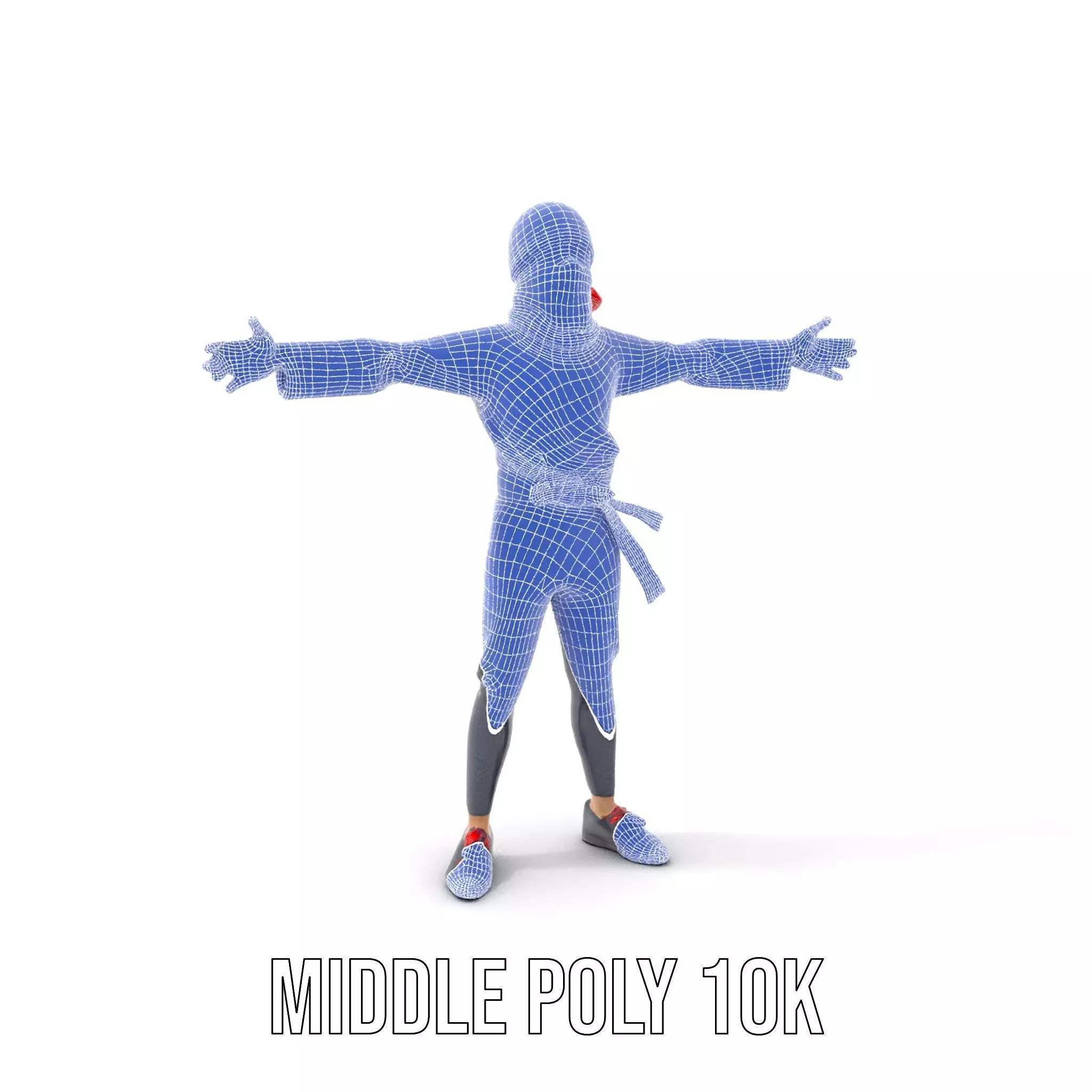 Stylized Ninja Model Pack with Red Accents Low-poly 3D model_15