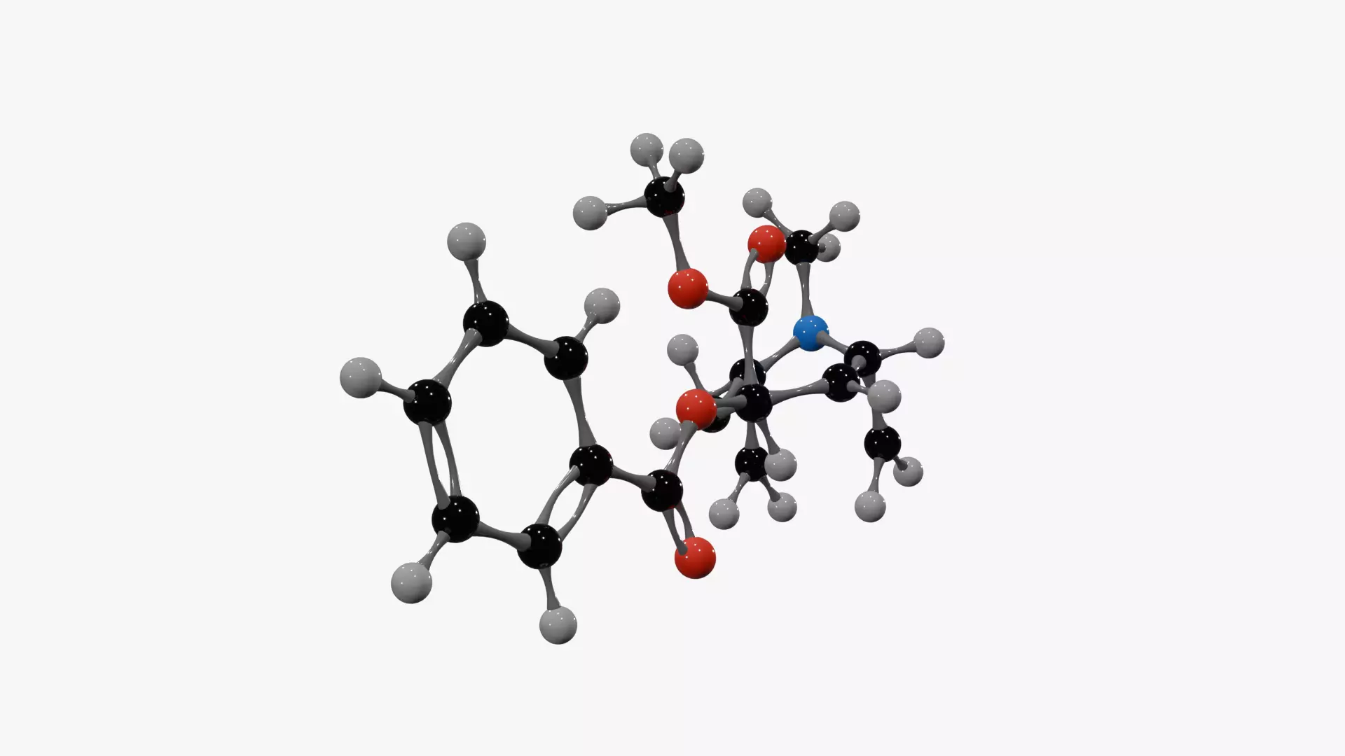 Cocaine Molecule Low-poly 3D model_6