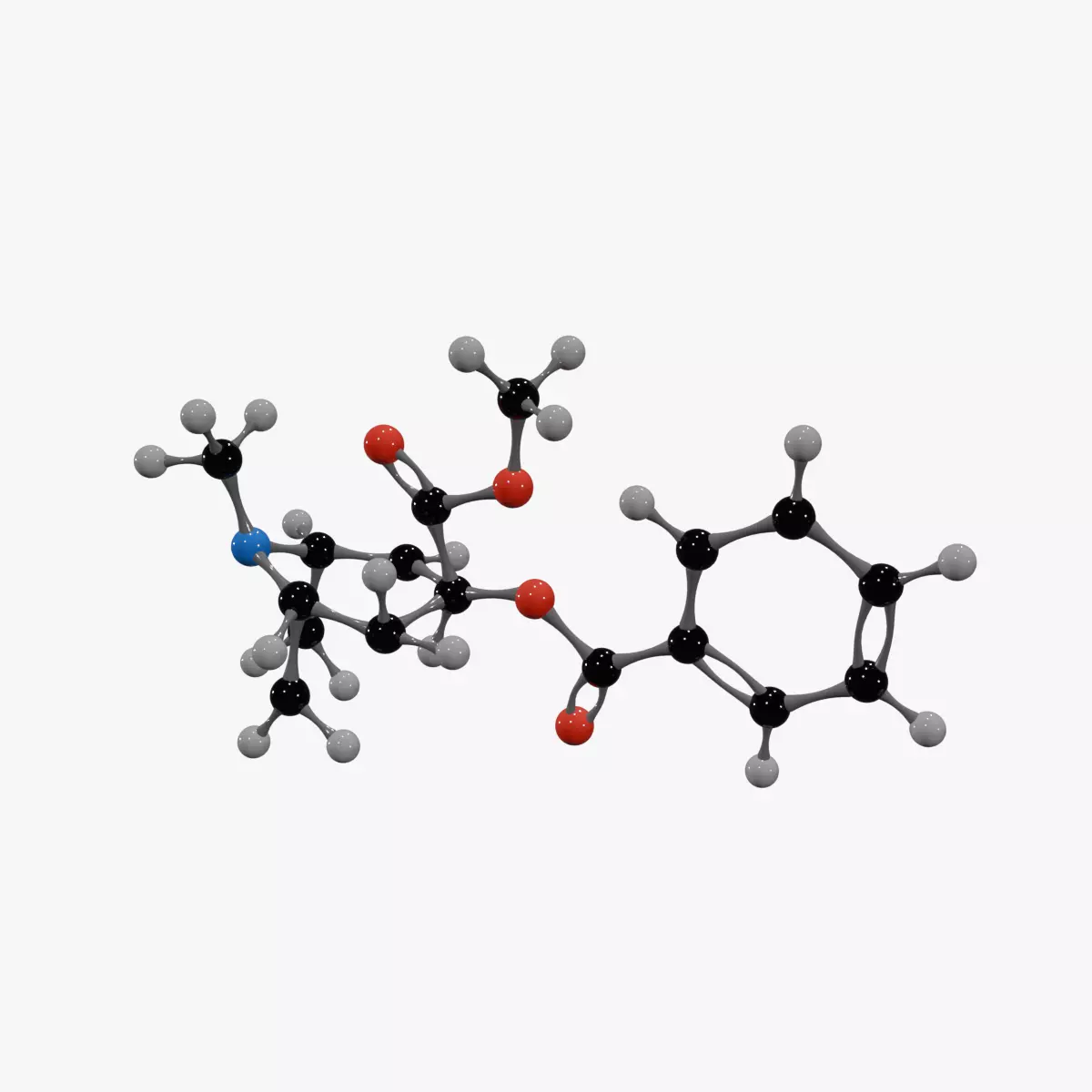 Cocaine Molecule Low-poly 3D model_0