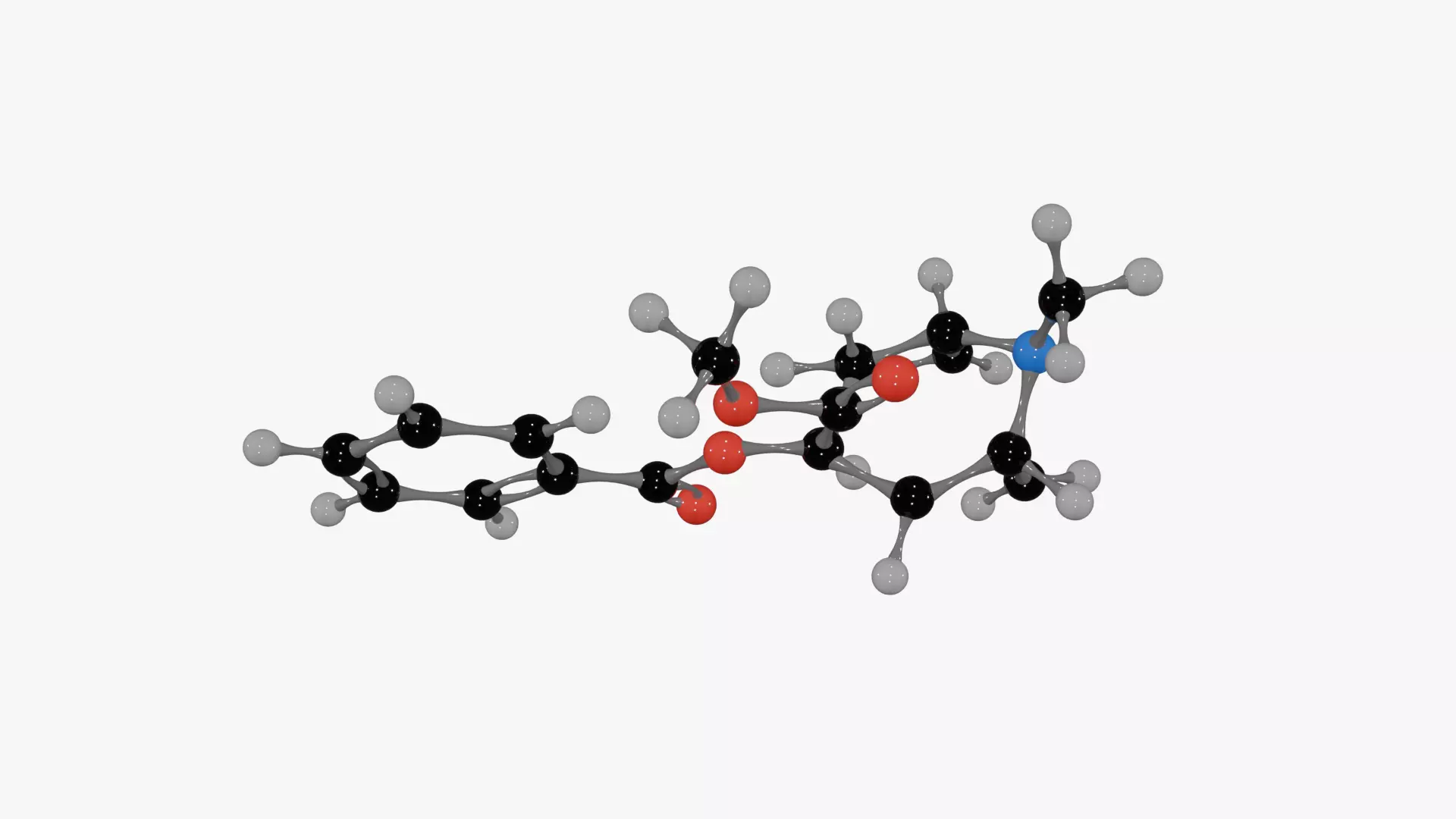 Cocaine Molecule Low-poly 3D model_7
