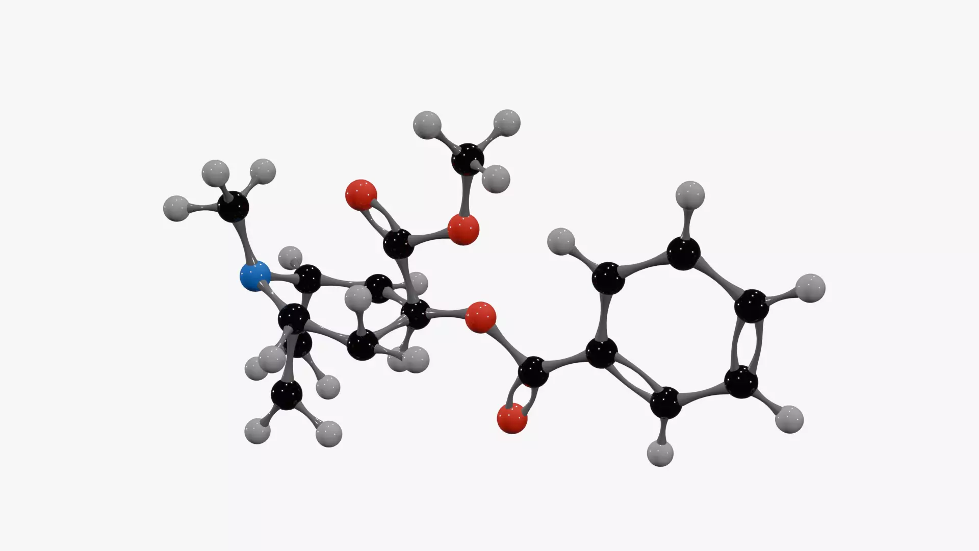 Cocaine Molecule Low-poly 3D model_1