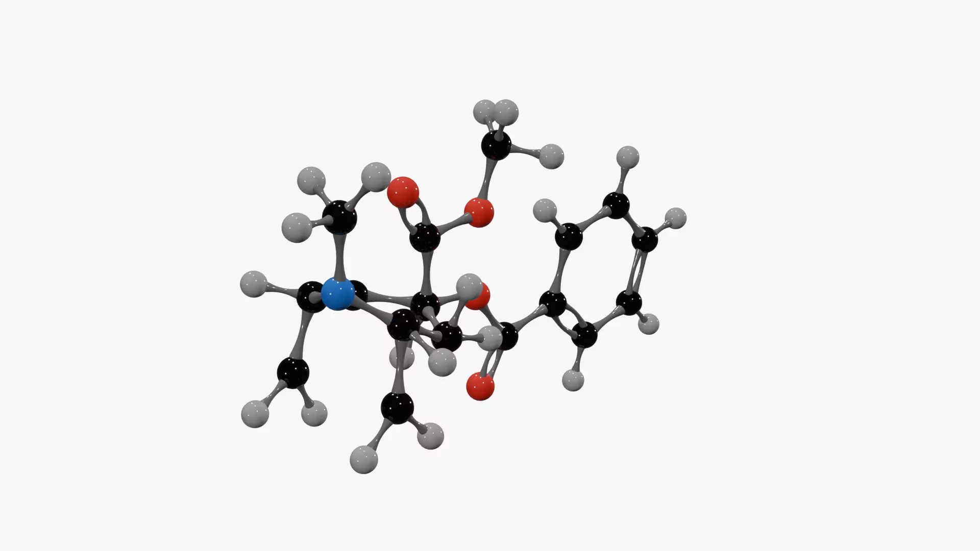 Cocaine Molecule Low-poly 3D model_3